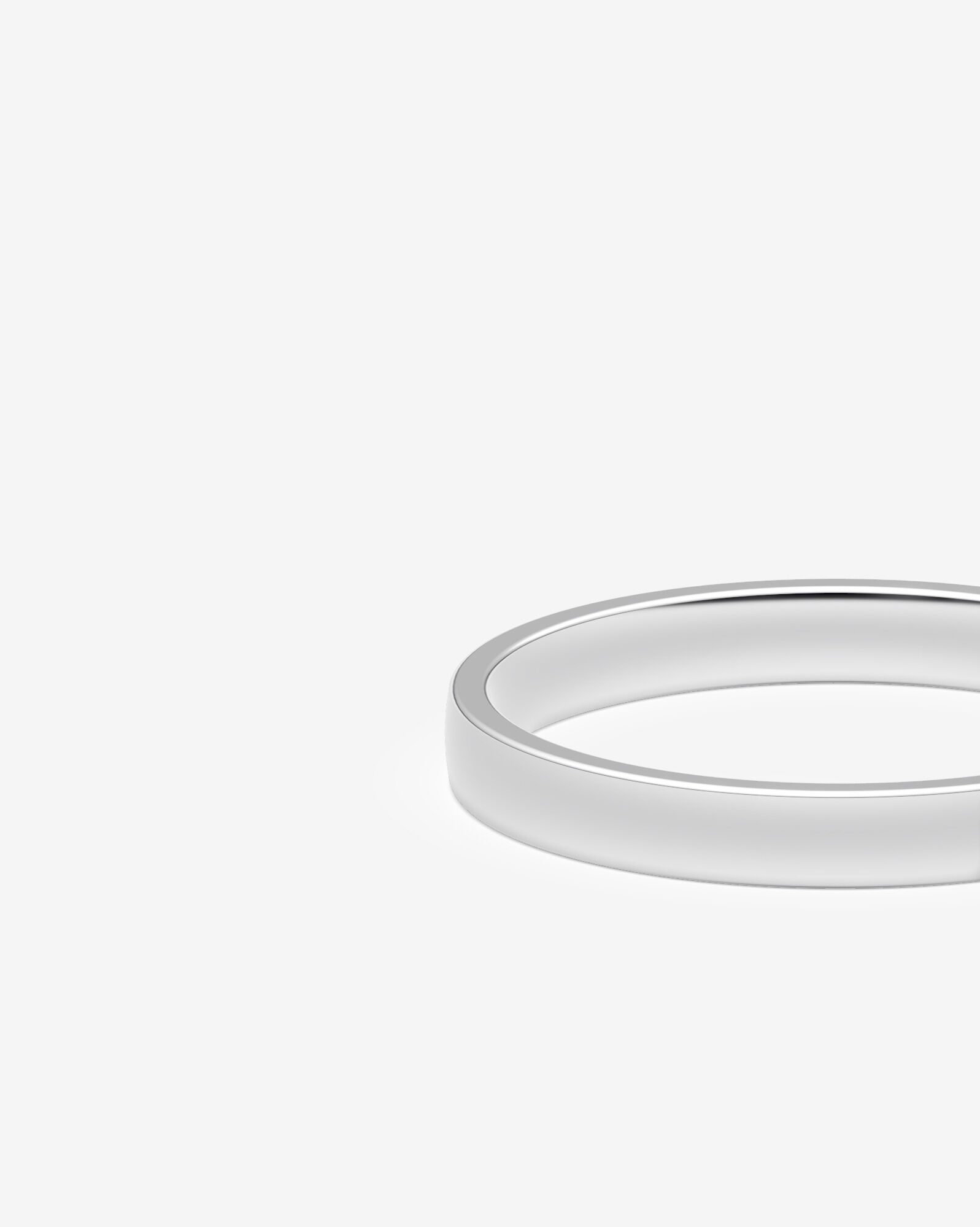 3mm Half Round Wedding Band in 10kt White Gold