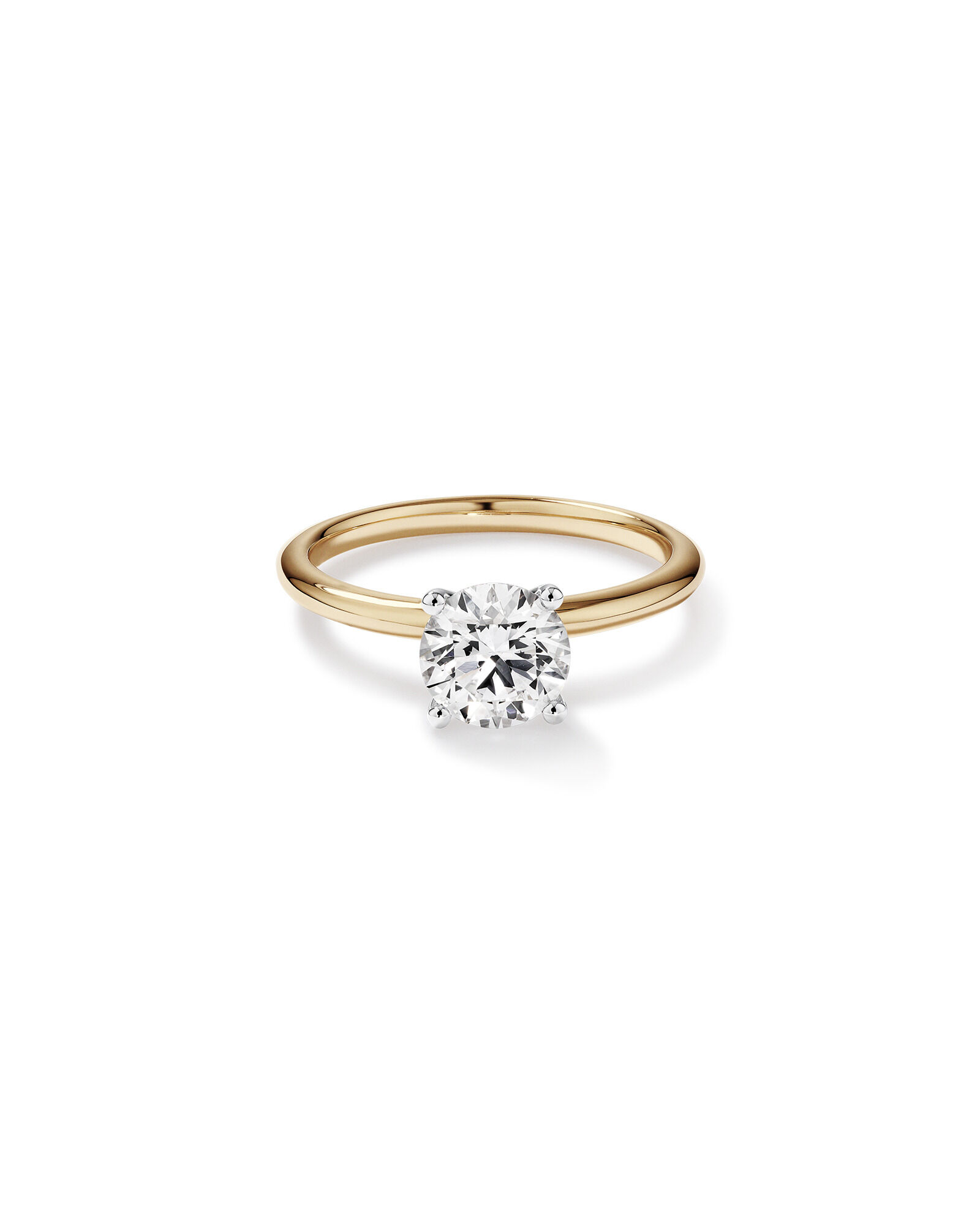 1.25 Carat TW Round Brilliant Laboratory-Grown Diamond Solitaire Engagement Ring in 14kt Yellow and White Gold
