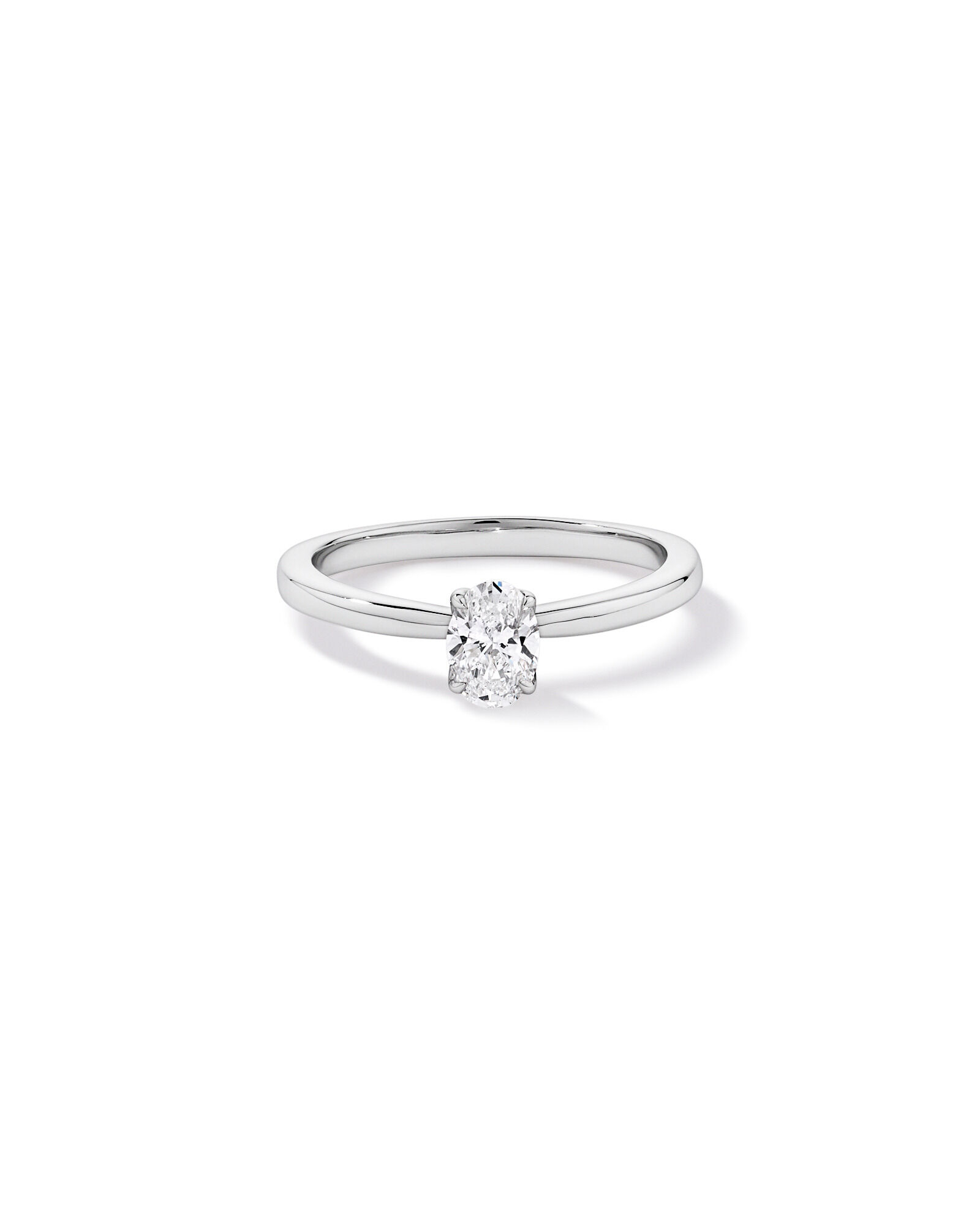 0.50 Carat TW Oval Solitaire Ring in Recycled Platinum