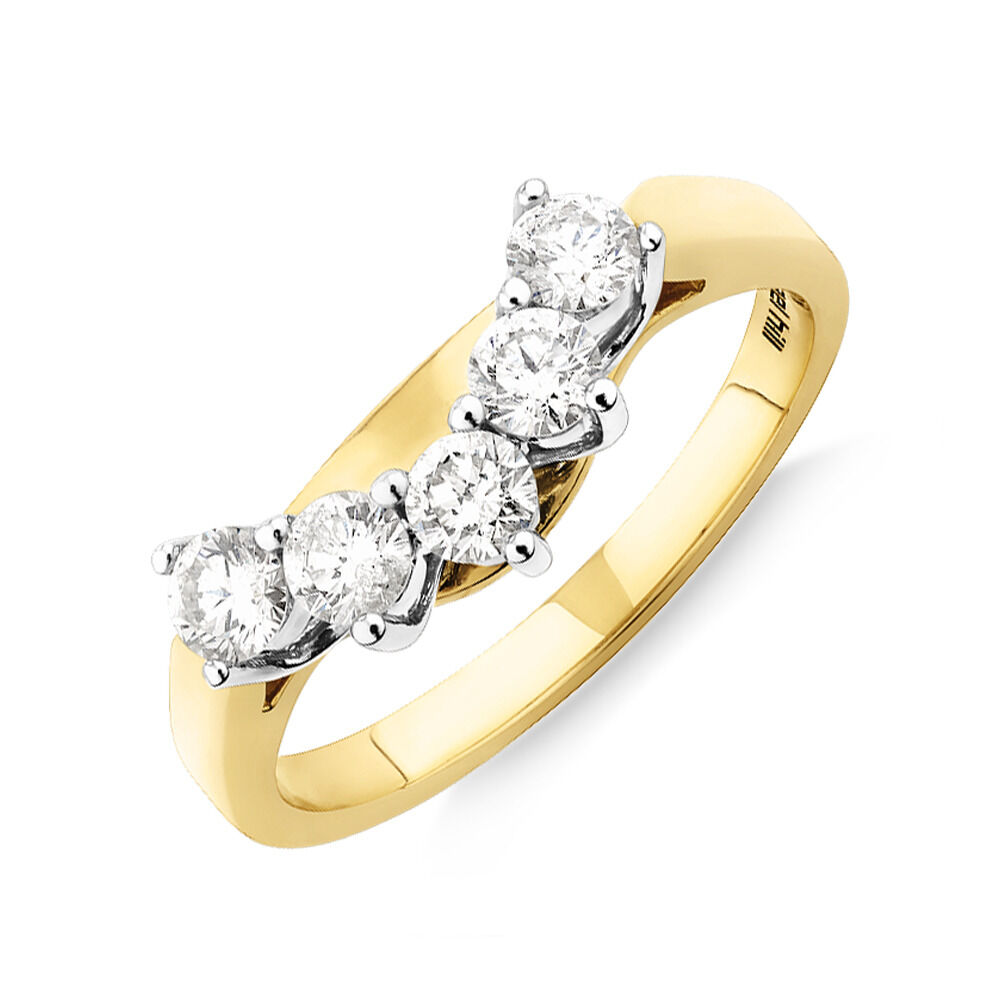 Eternity Ring with 1/2 Carat TW of Diamonds in 18kt Yellow & White Gold