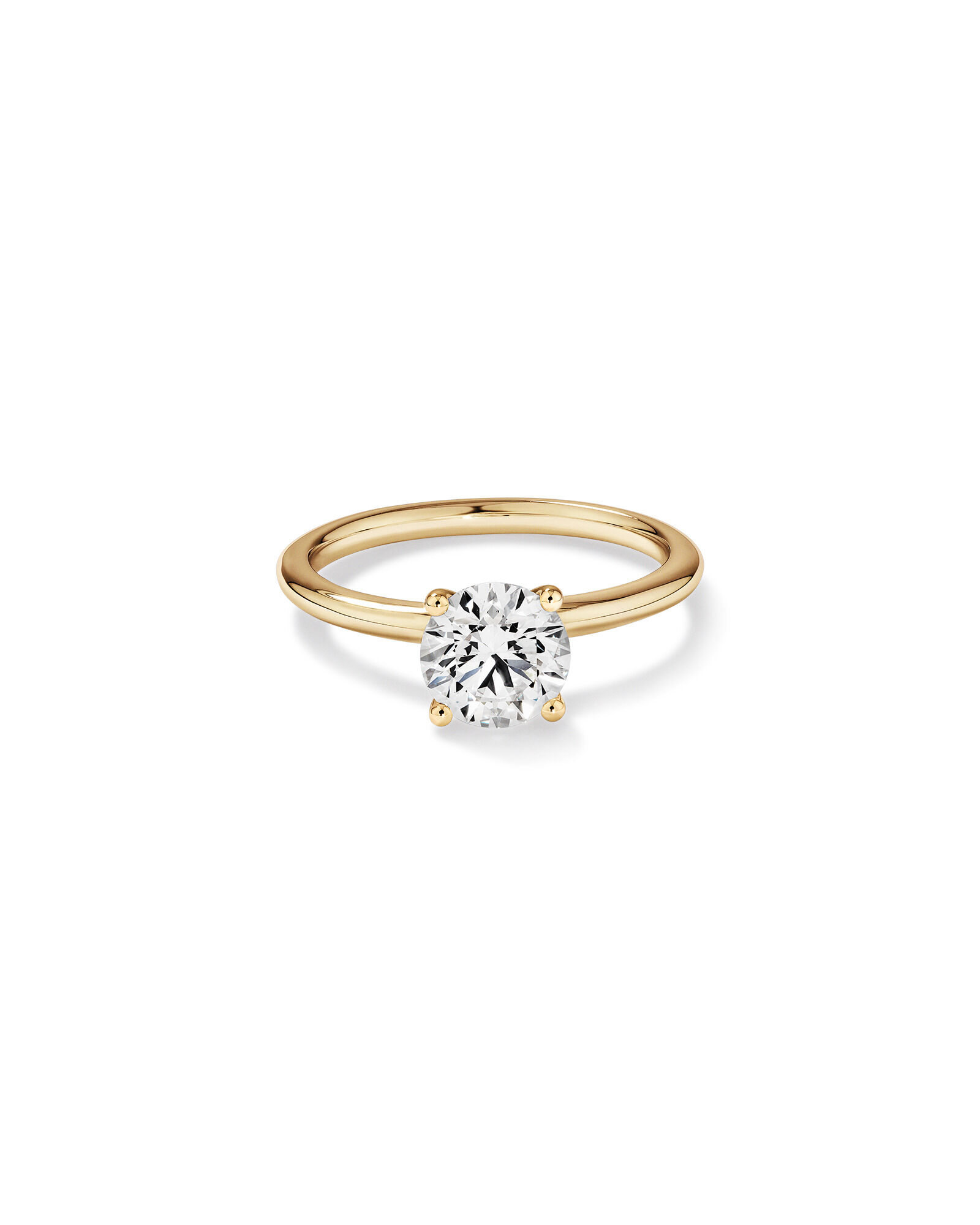 1.25 Carat TW Round Brilliant Laboratory-Grown Diamond Solitaire Engagement Ring in 14kt Yellow Gold