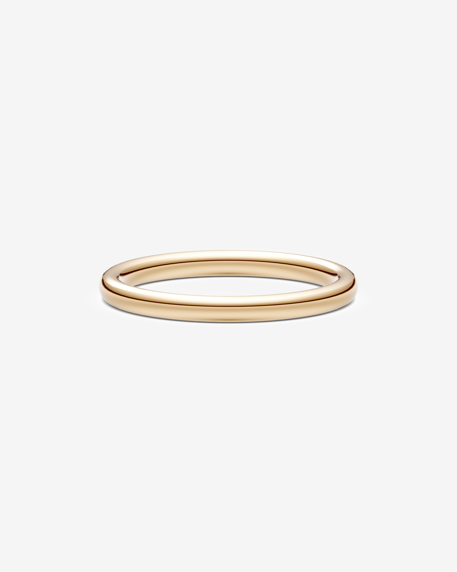 2mm High Dome Polished Wedding Band in 18kt Yellow Gold
