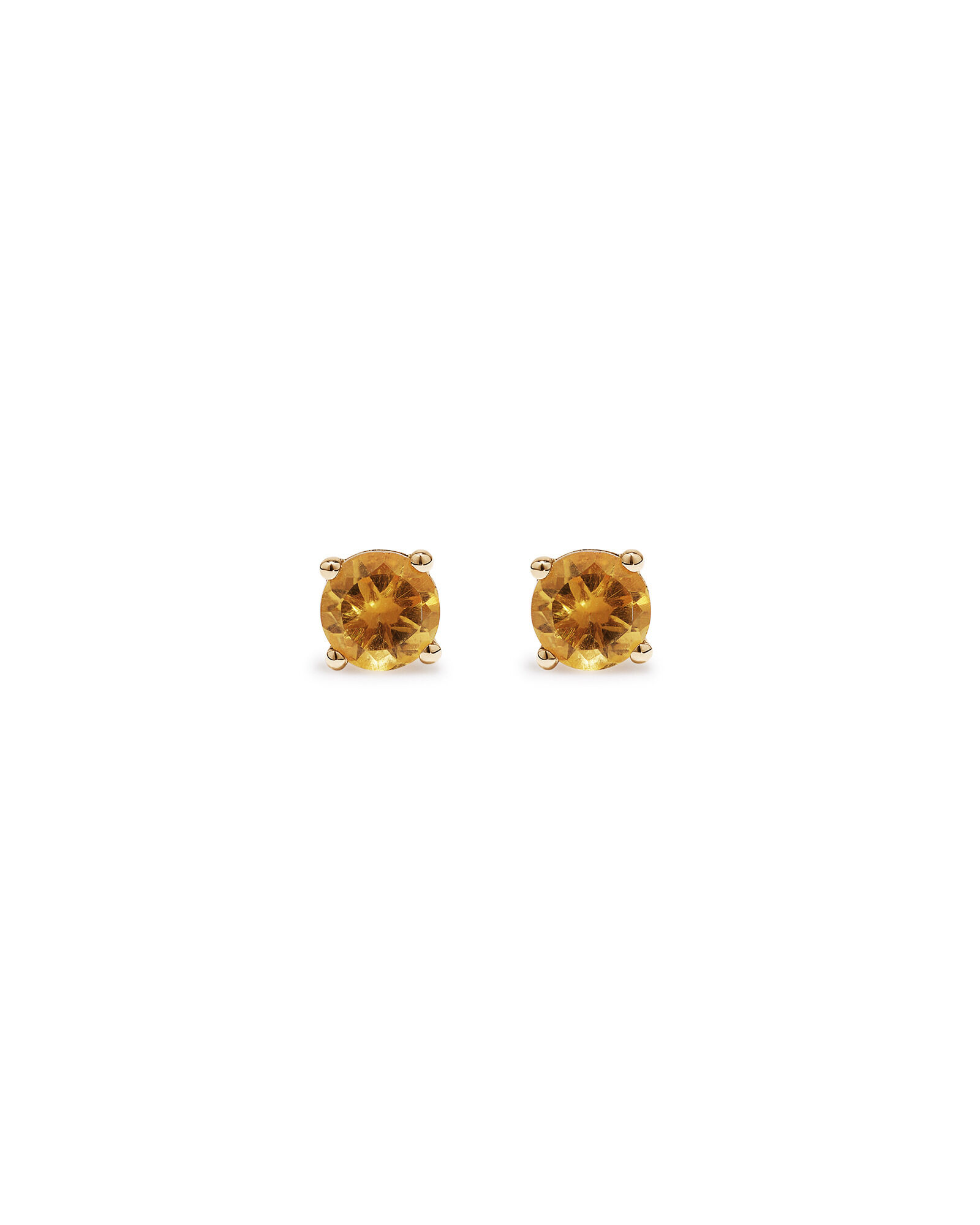 Stud Earrings with Citrine in 10kt Yellow Gold