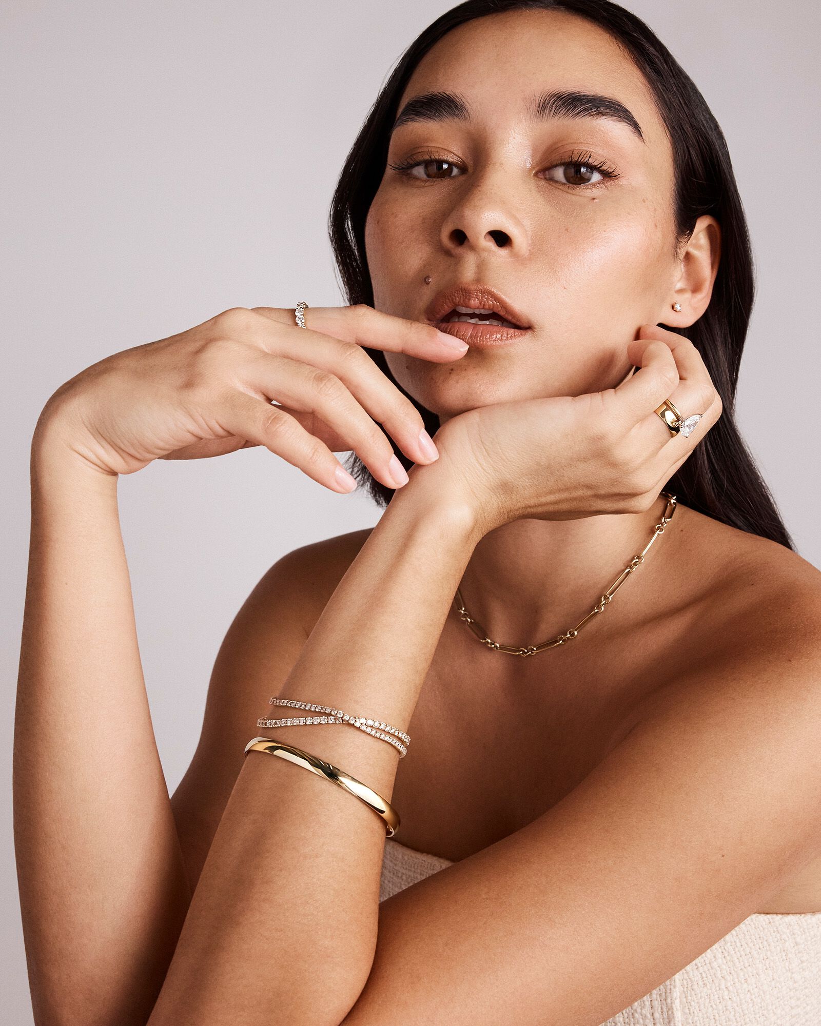 2.46 Carat TW Diamond Tennis Bracelet in 10kt Yellow Gold