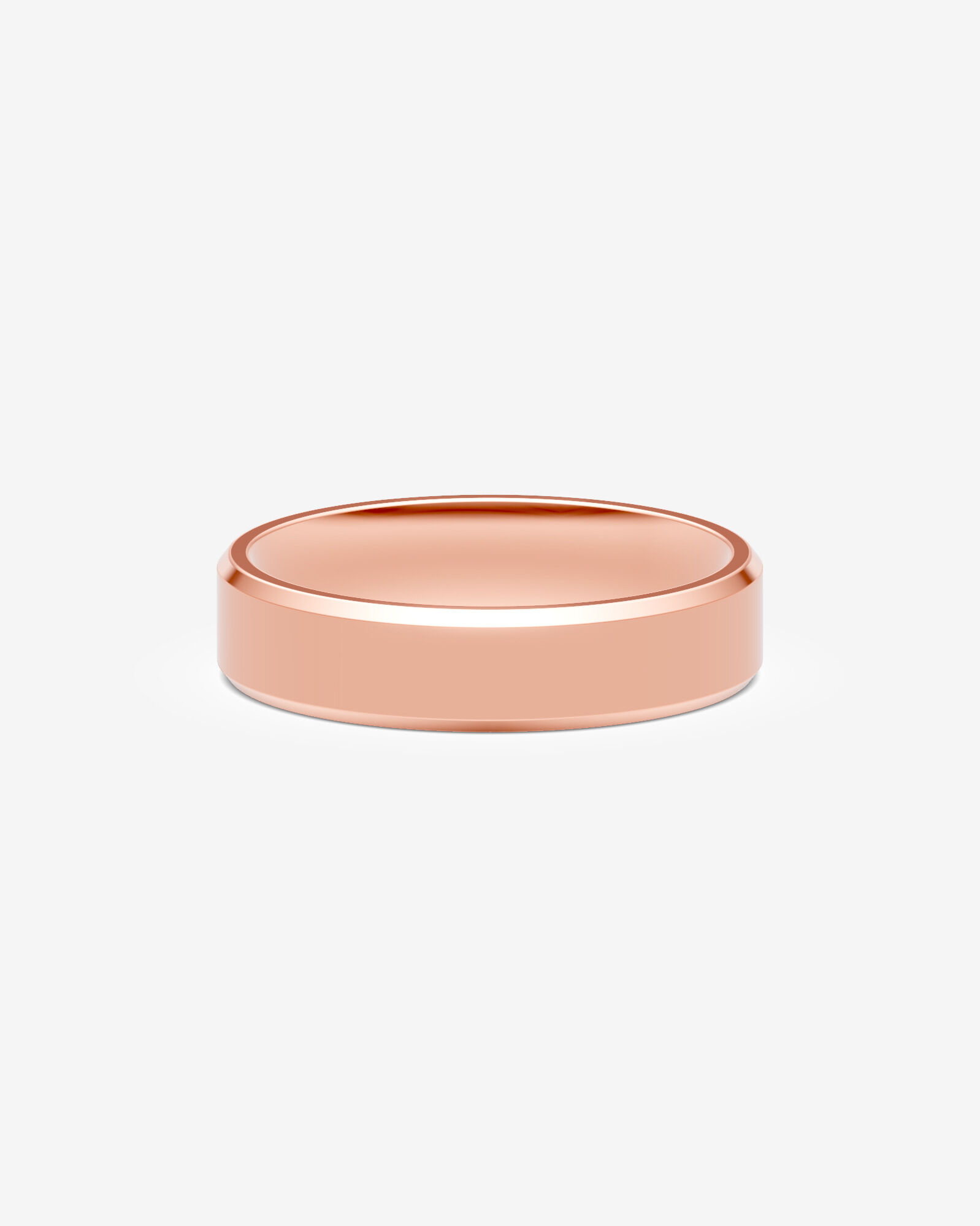 6mm Flat Bevelled Polished Wedding Band in 10kt Rose Gold