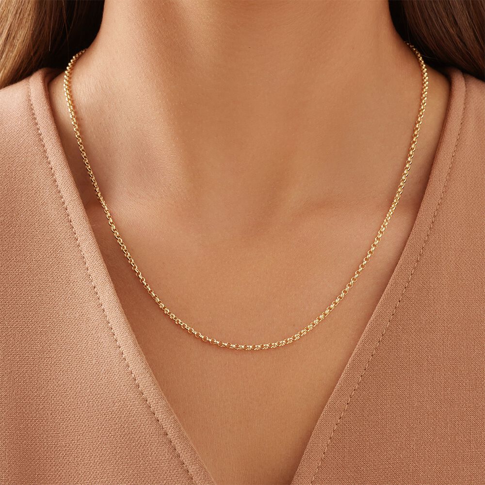 50cm (20") Hollow Belcher Chain in 10kt Yellow Gold