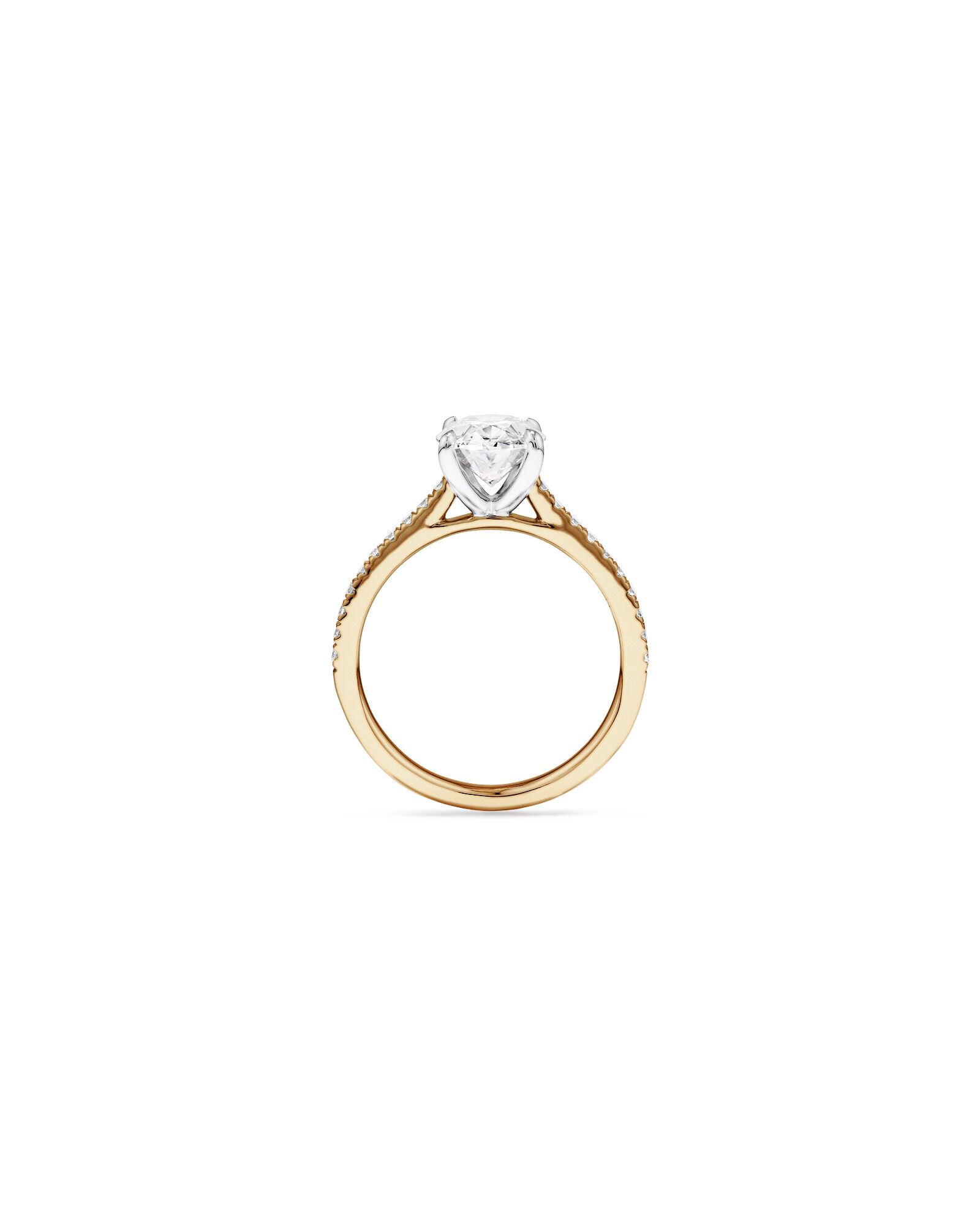 2.20 Carat TW Oval Cut Laboratory-Grown Diamond Engagement Ring in 14kt Yellow & White Gold