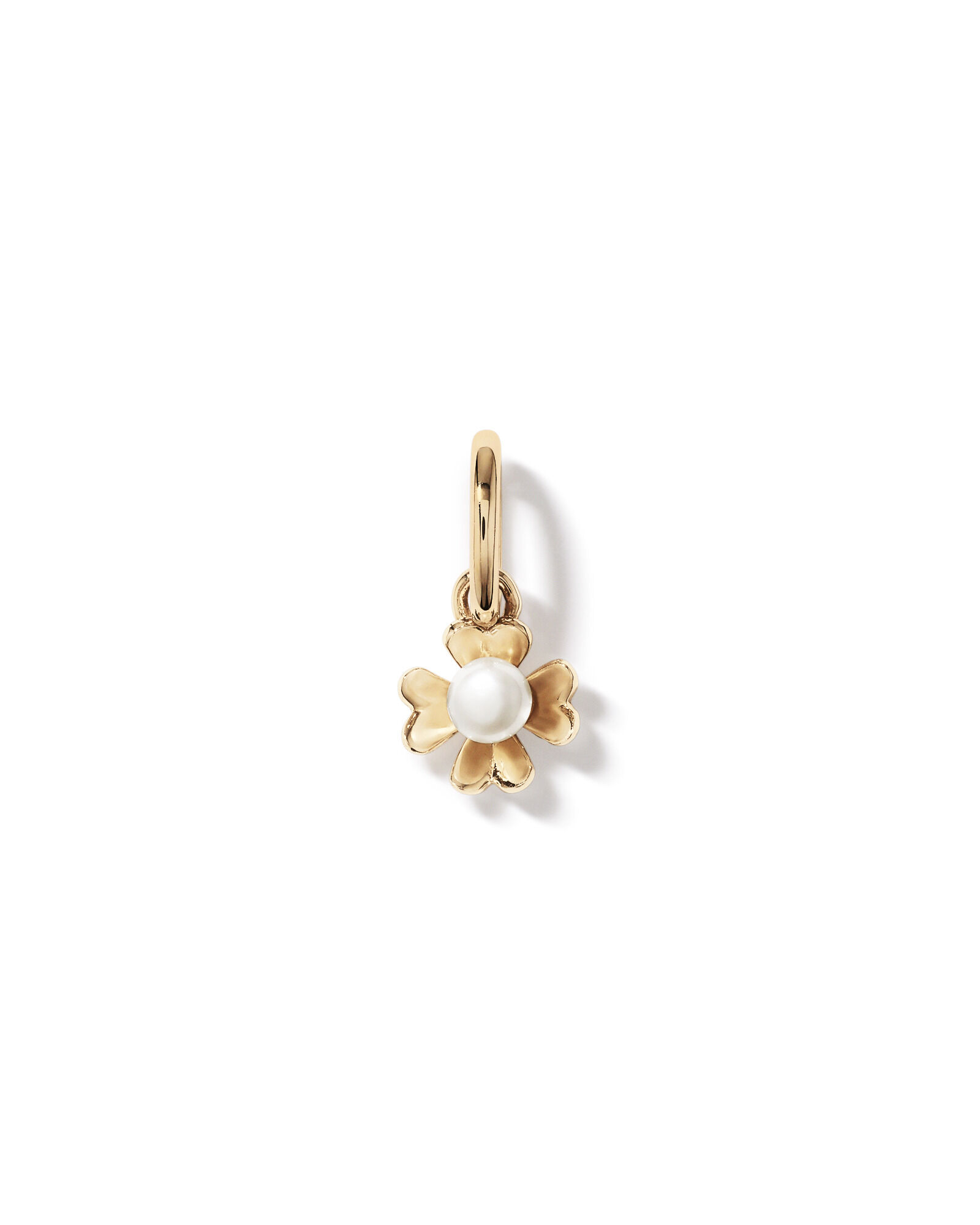 Cultured Freshwater Pearl Flower Pendant in 10kt Yellow Gold