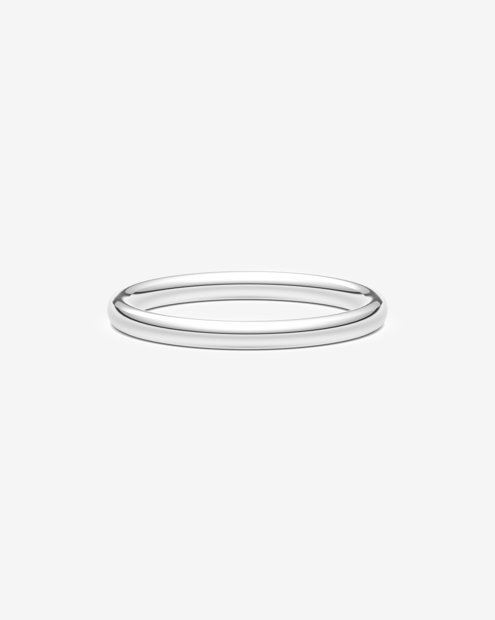 2mm High Dome Polished Wedding Band in 18kt White Gold