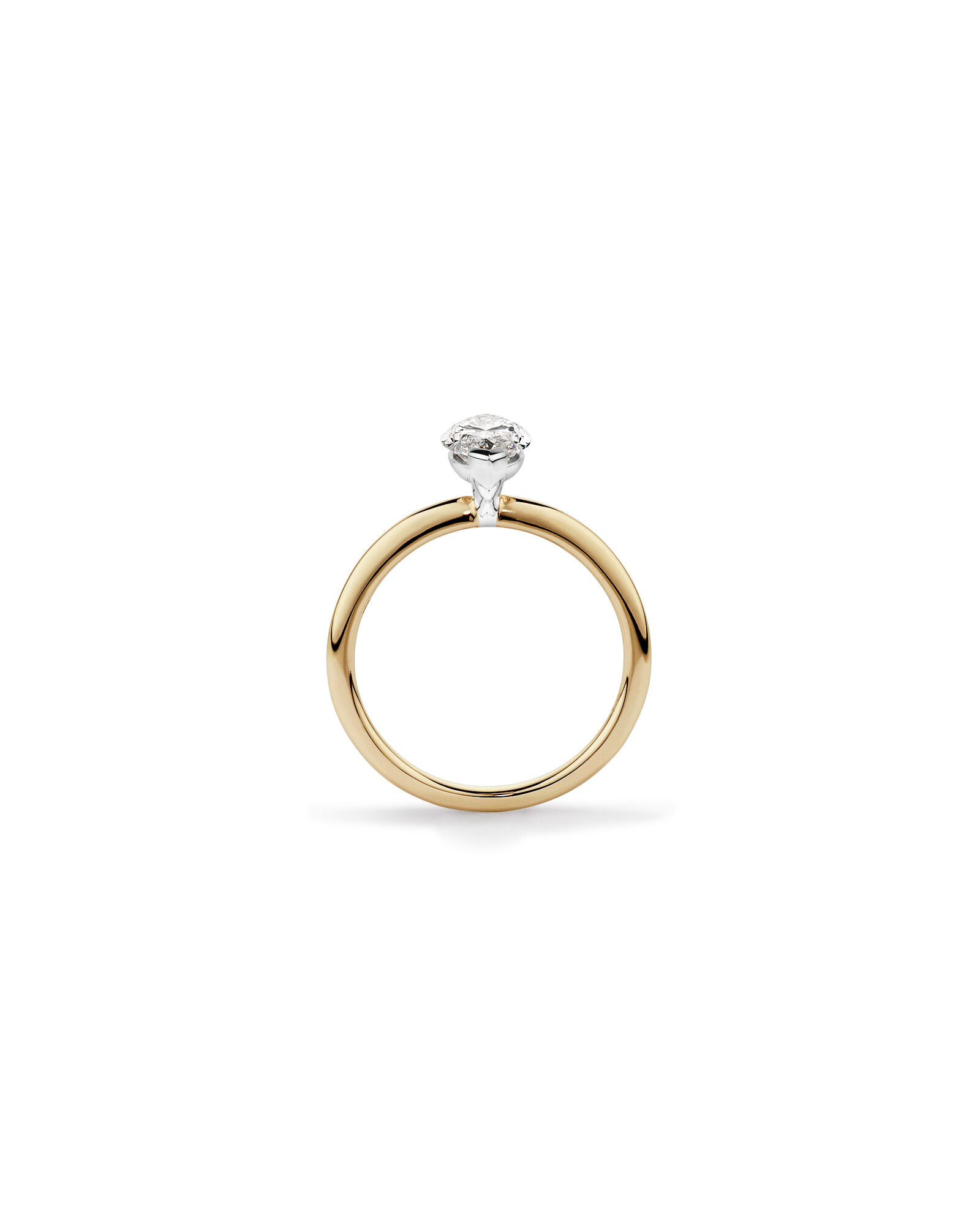 1.25 Carat TW Marquise Laboratory-Grown Diamond Solitaire Engagement Ring in 14kt Yellow and White Gold