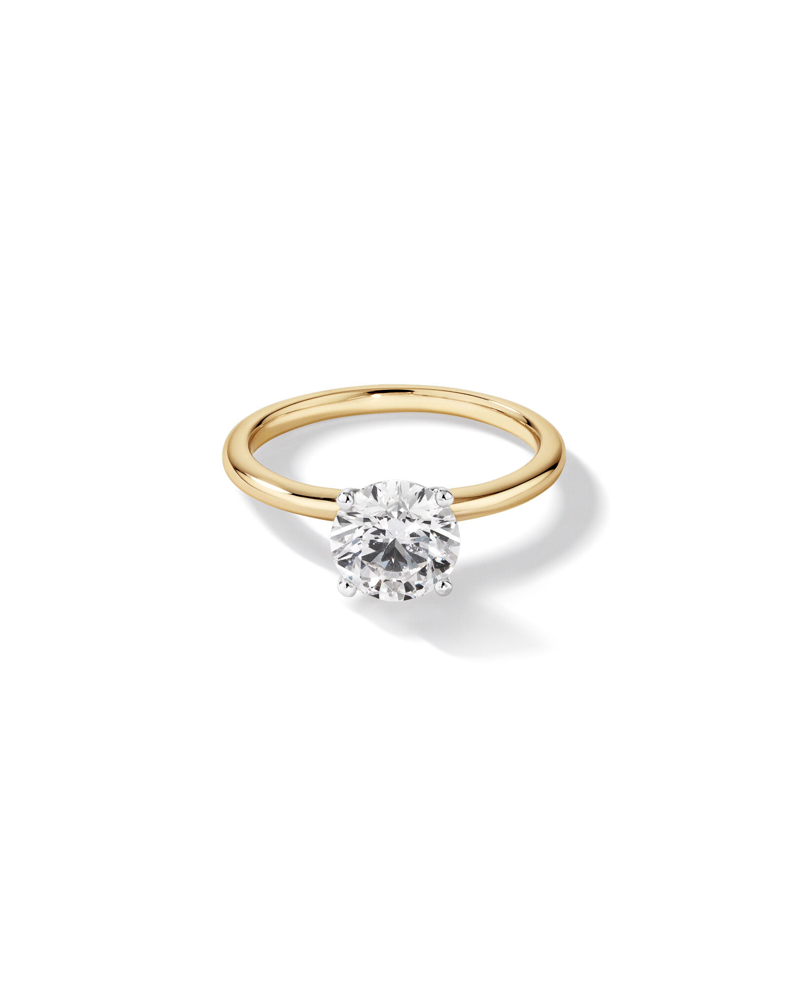 1.50 Carat TW Round Brilliant Laboratory-Grown Diamond Solitaire Engagement Ring In 14kt Yellow and White Gold