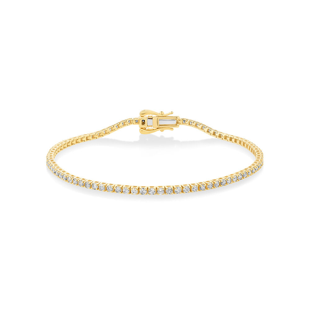 1.64 Carat TW Diamond Tennis Bracelet in 10kt Yellow Gold
