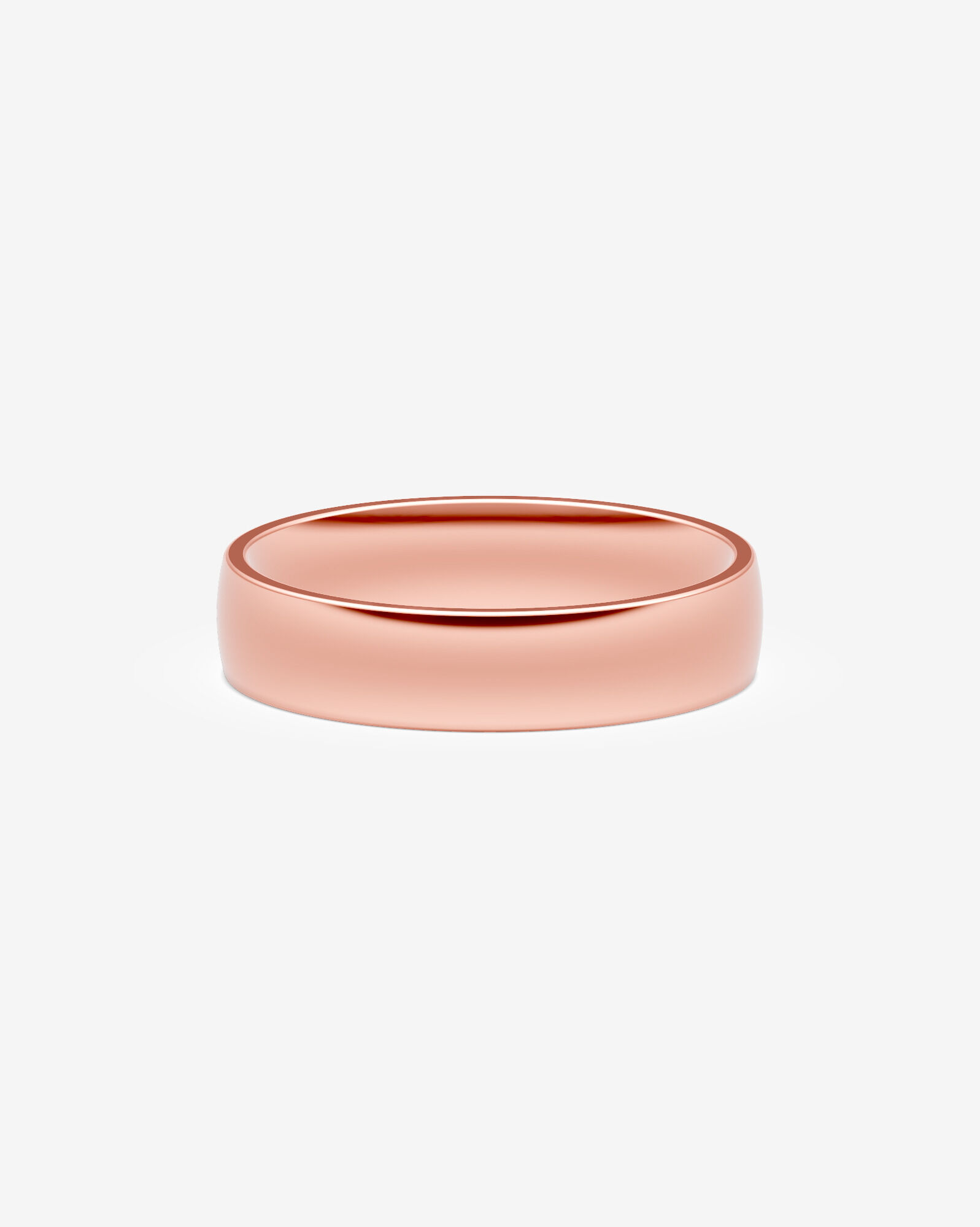 5mm Half Round Polished Wedding Band in 14kt Rose Gold