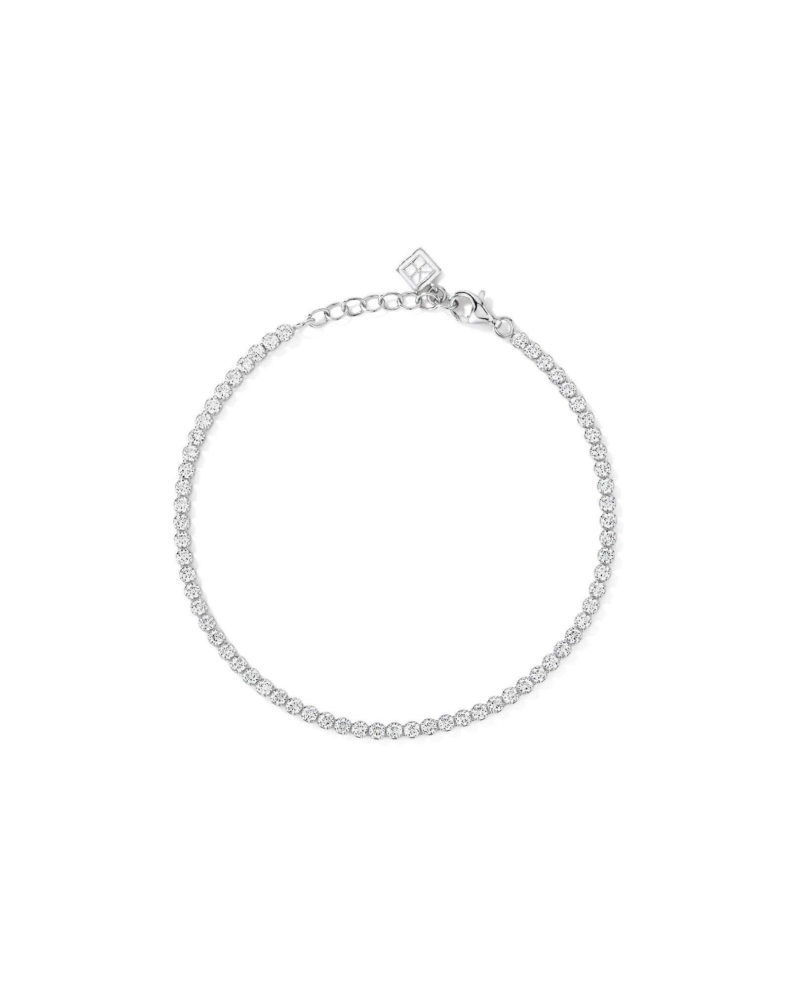 19cm (7.4") Mini Round Tennis Bracelet with Cubic Zirconia in Sterling Silver