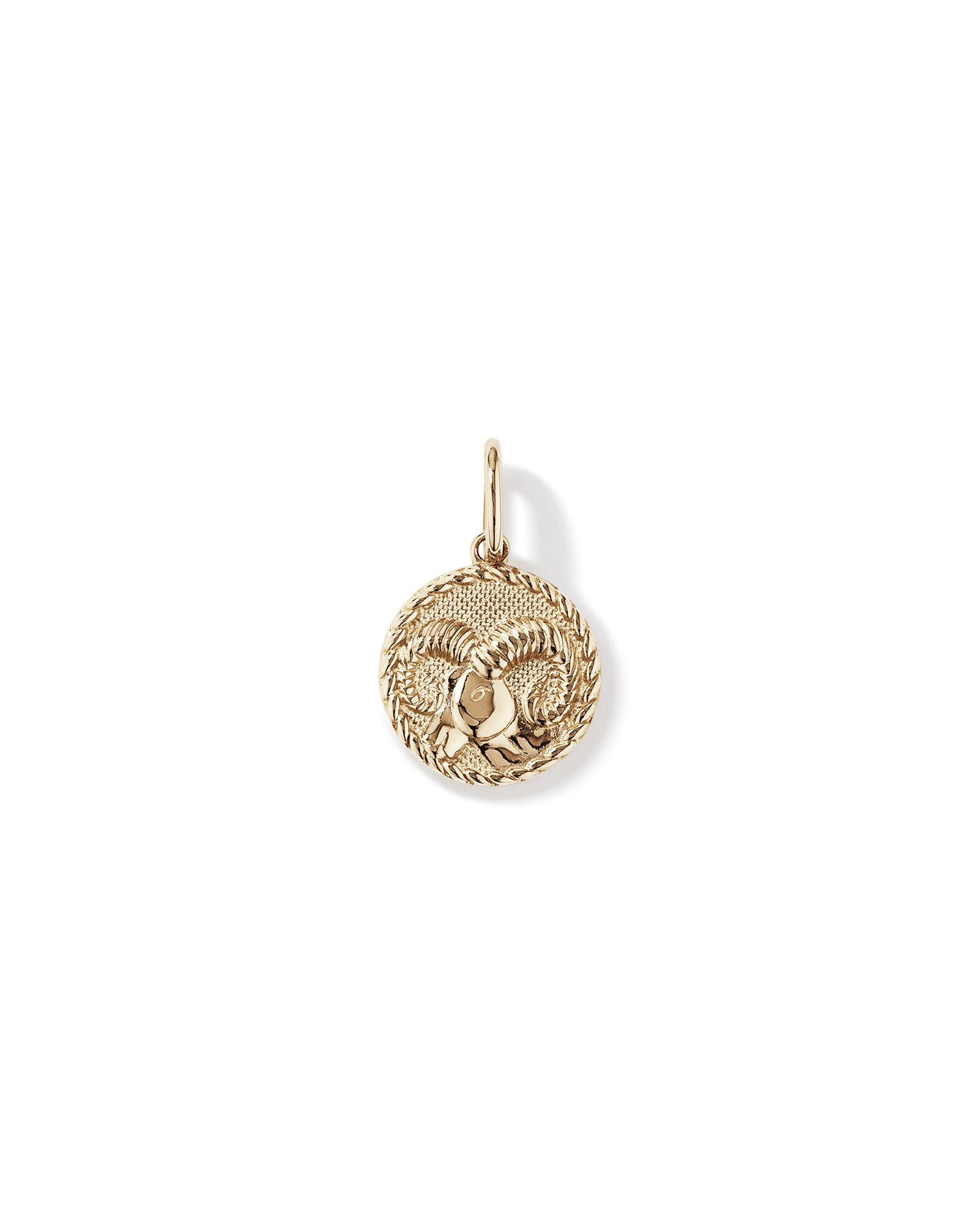 Diamond Accent Aries Zodiac Pendant in 10kt Yellow Gold