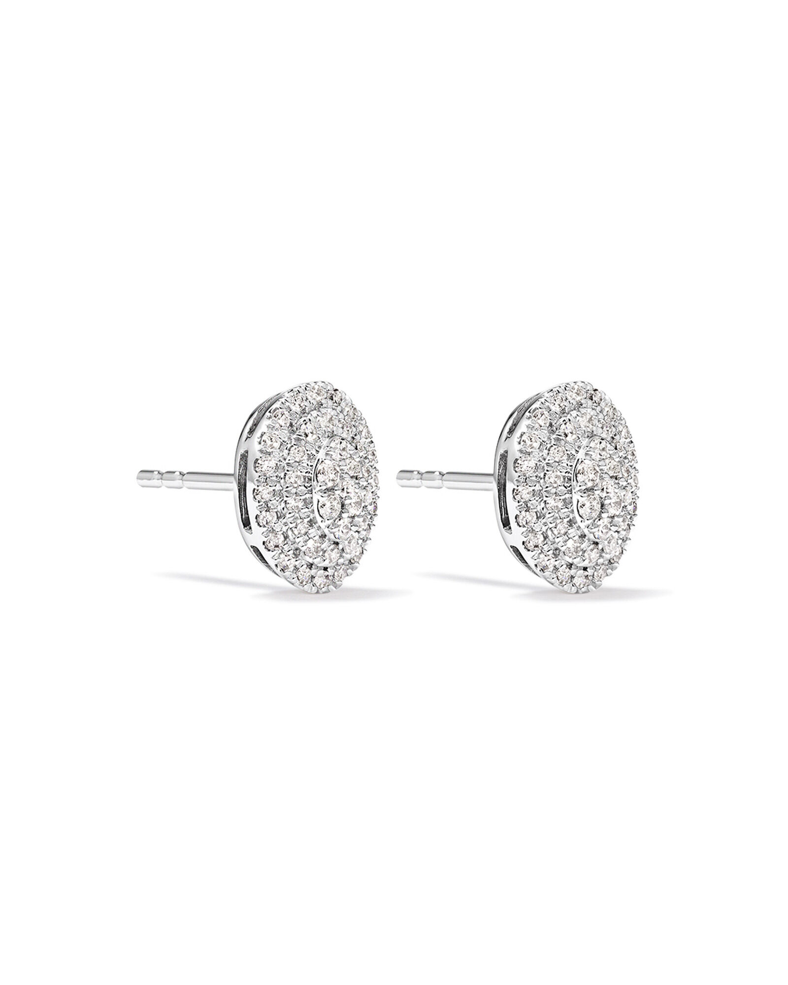 0.30 Carat TW Oval Shaped Diamond Cluster Stud Earrings in 10kt White Gold