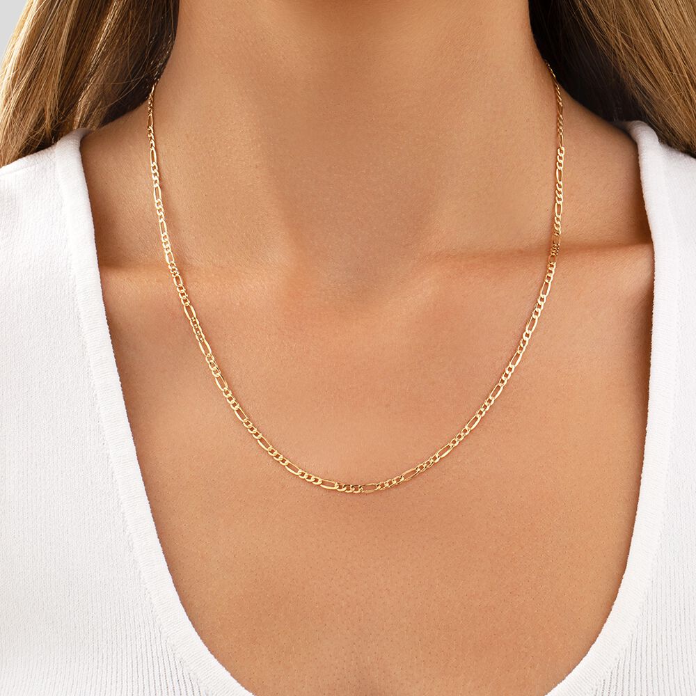 50cm (20") Hollow Figaro Chain in 10kt Yellow Gold