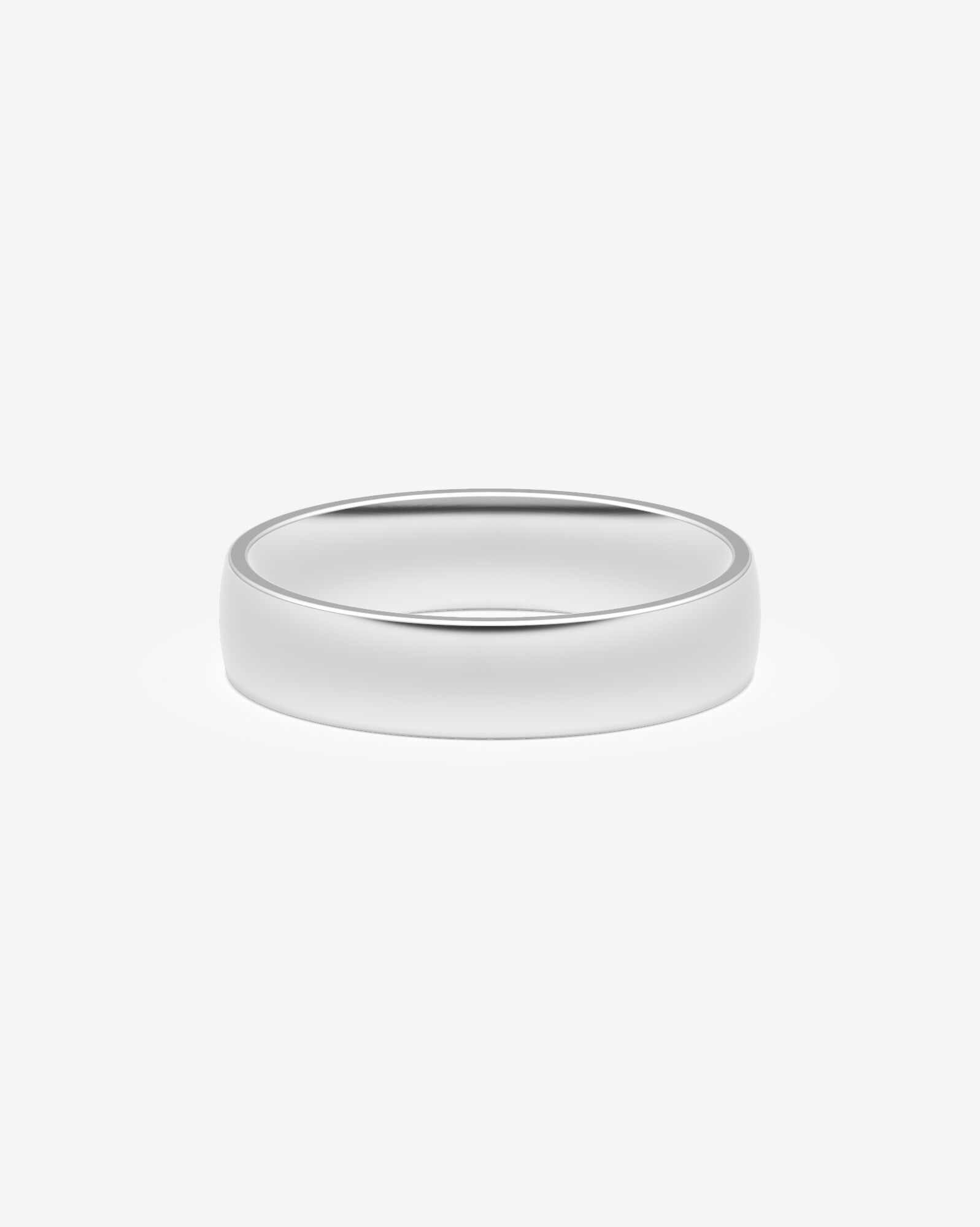 5mm Half Round Polished Wedding Band in 14kt White Gold