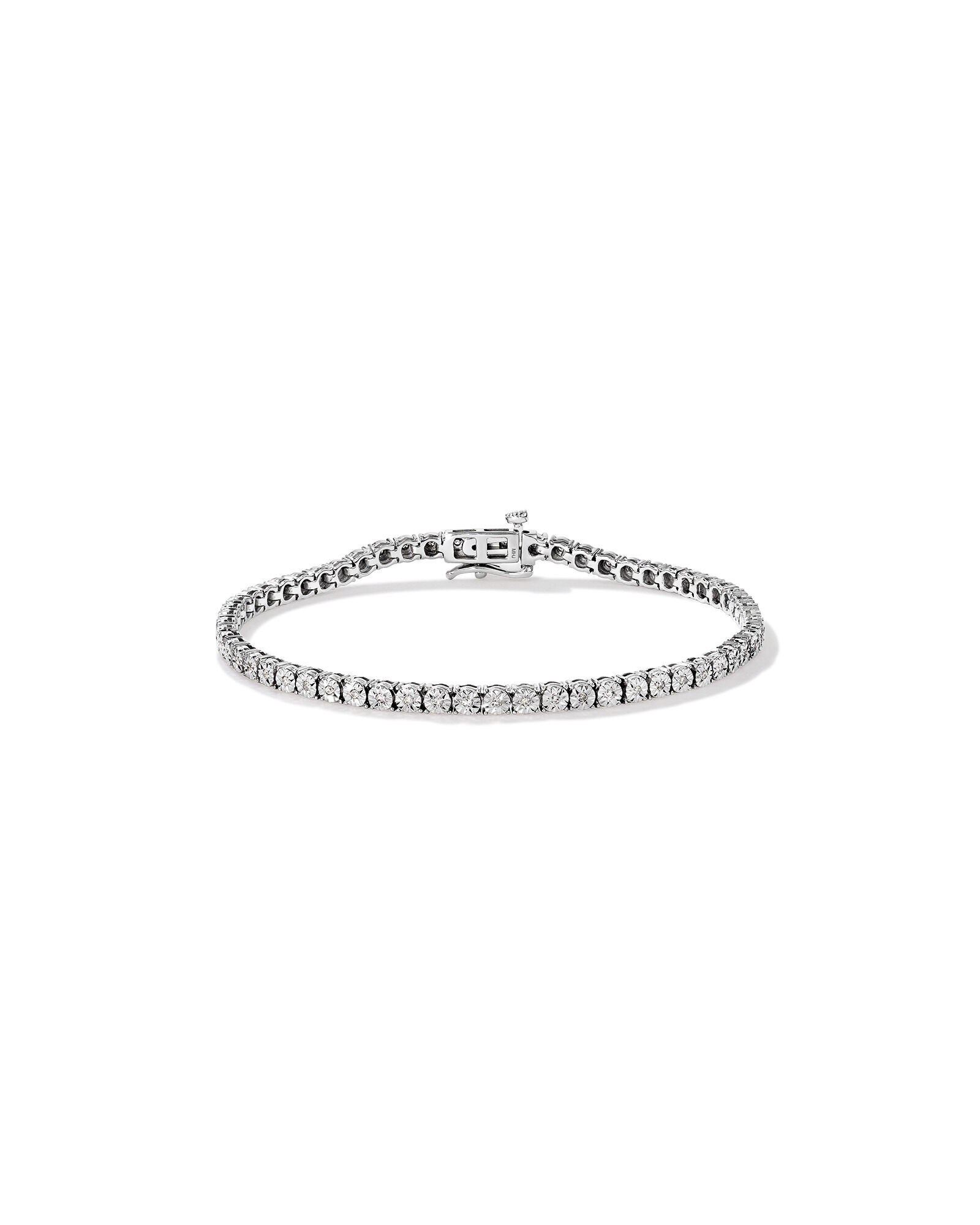 0.25 Carat TW Diamond 15cm Tennis Bracelet in Sterling Silver