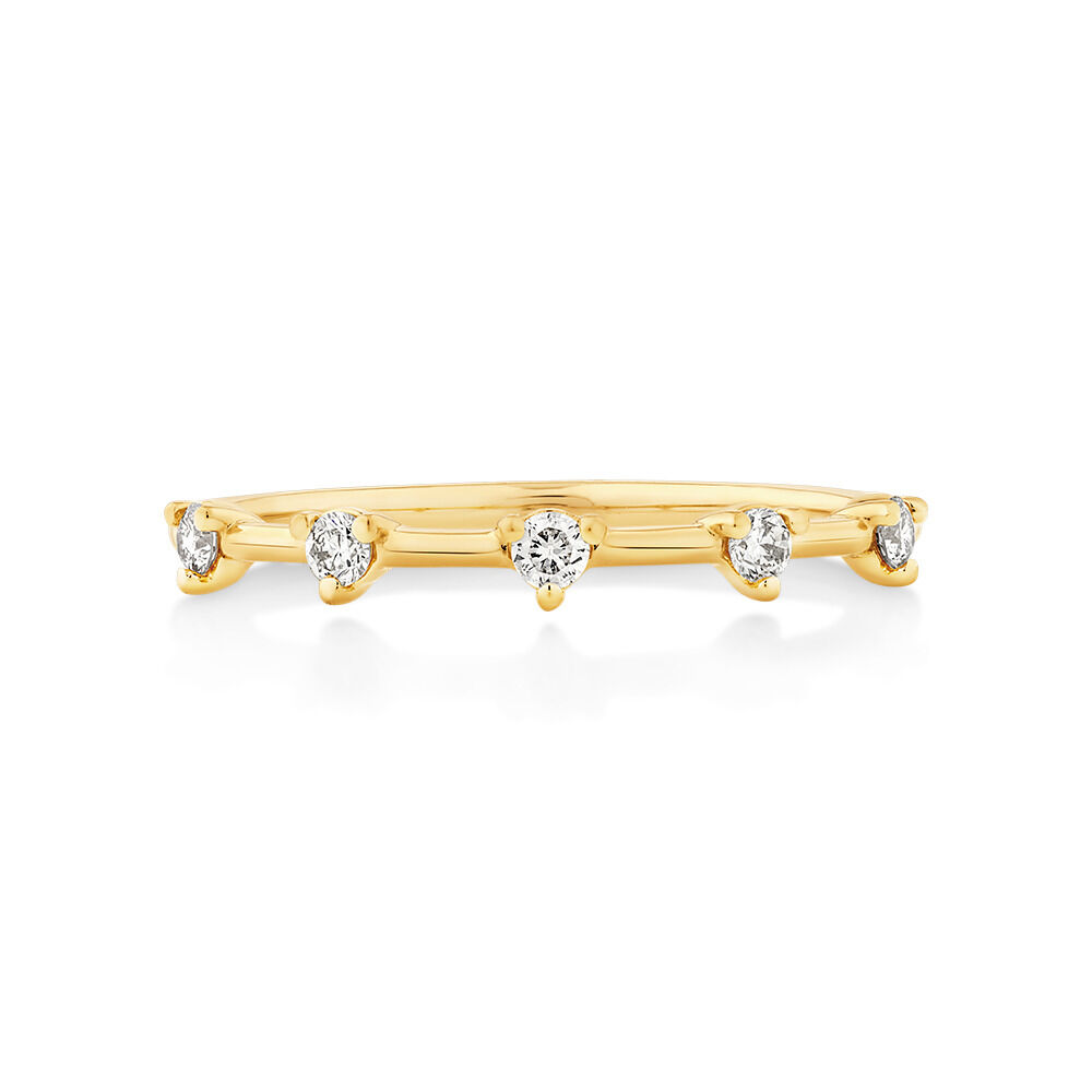 Diamond Studded Ring in 10kt Yellow Gold