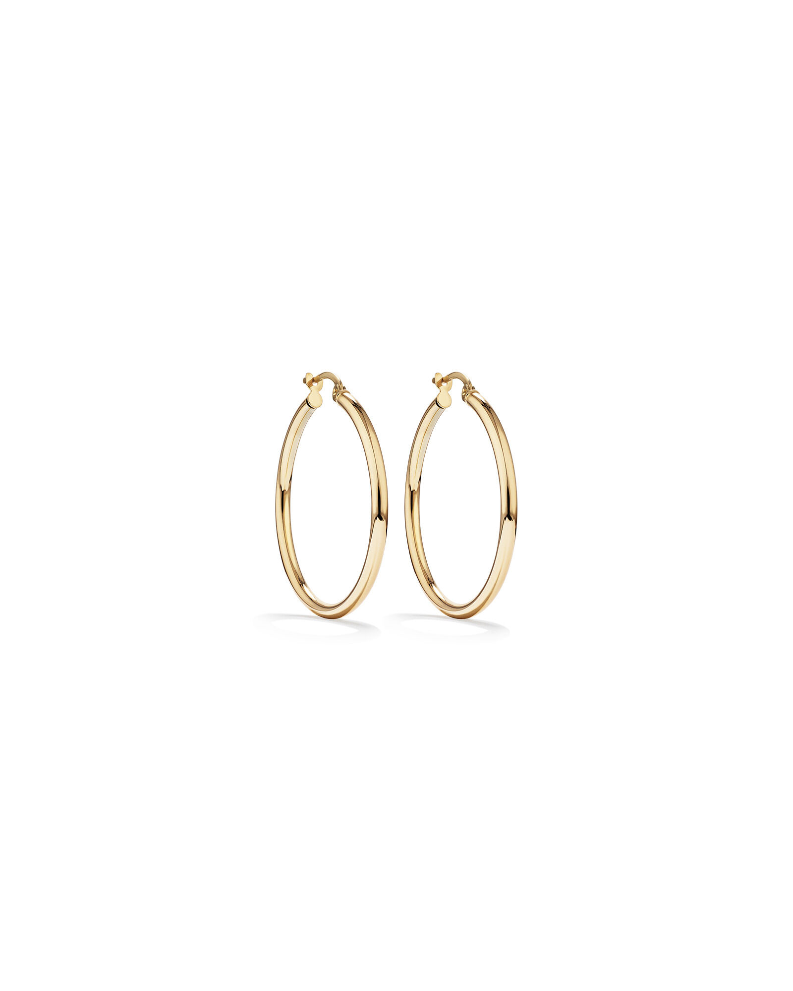 25mm Round Hoop Earrings in 10kt Yellow Gold