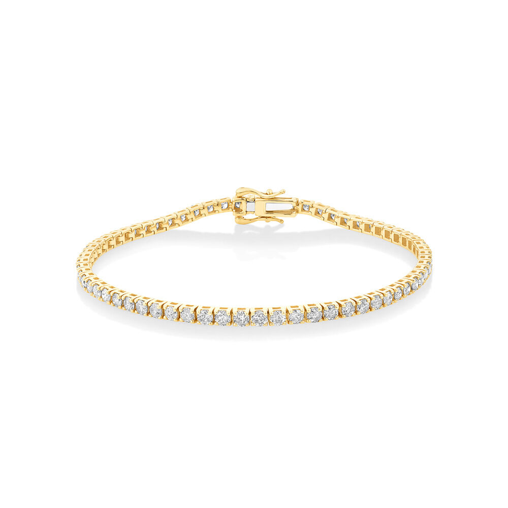 3.28 Carat TW Diamond Tennis Bracelet in 10kt Yellow Gold