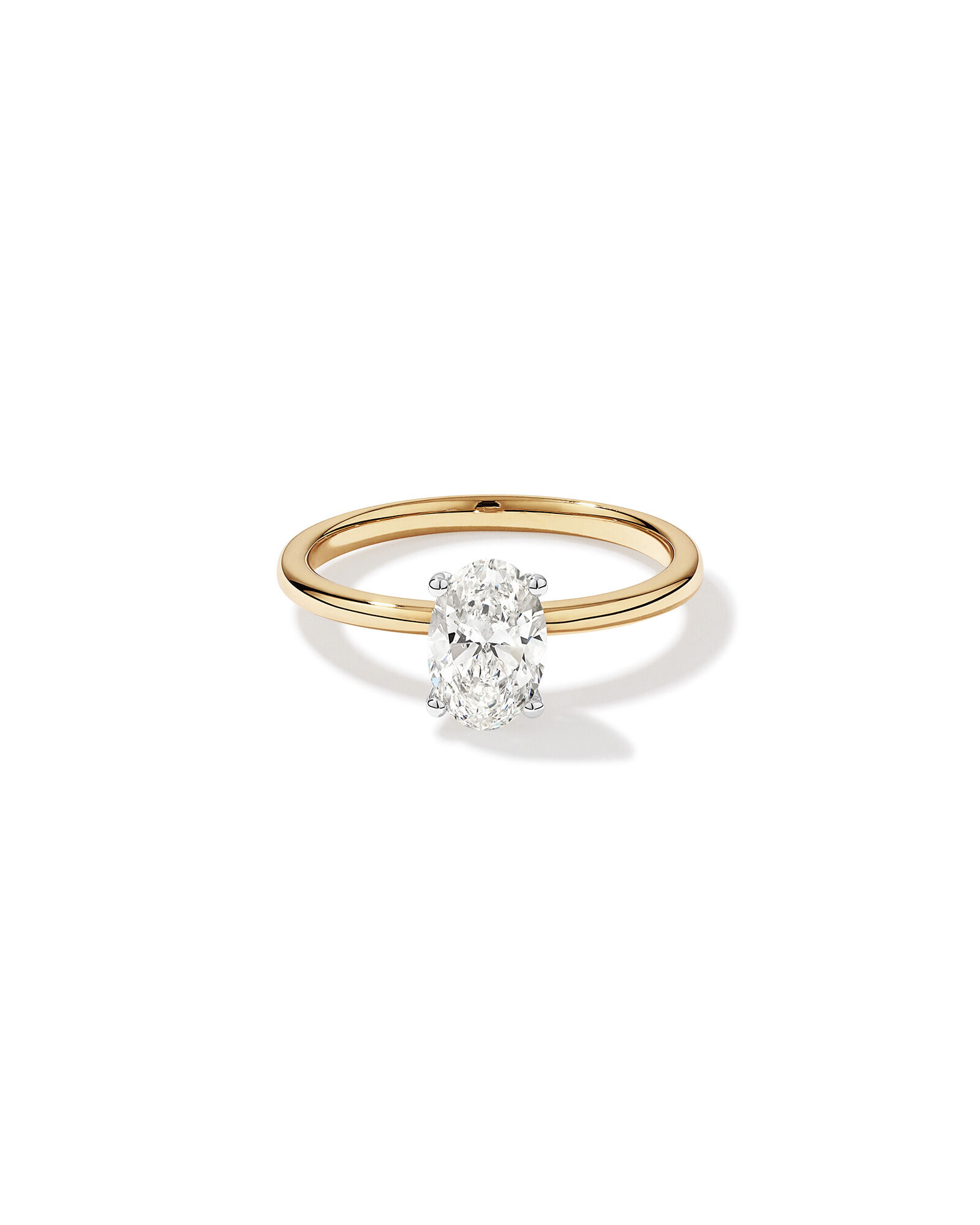 1.00 Carat TW Oval Canadian Diamond Solitaire in 18kt Yellow & White Gold
