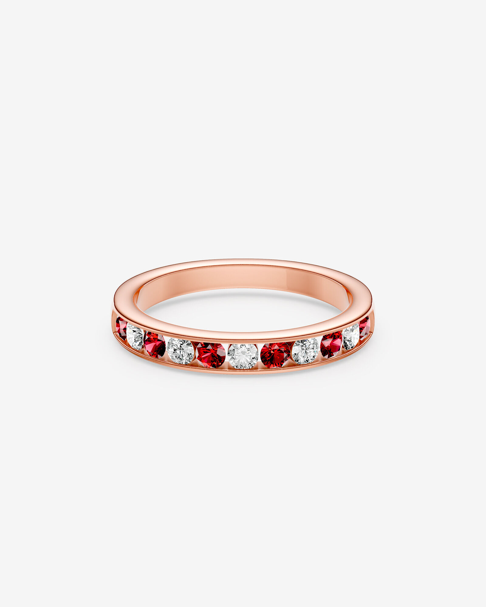 0.30 Carat TW Alternative Ruby Channel Set Ring in 10kt Rose Gold