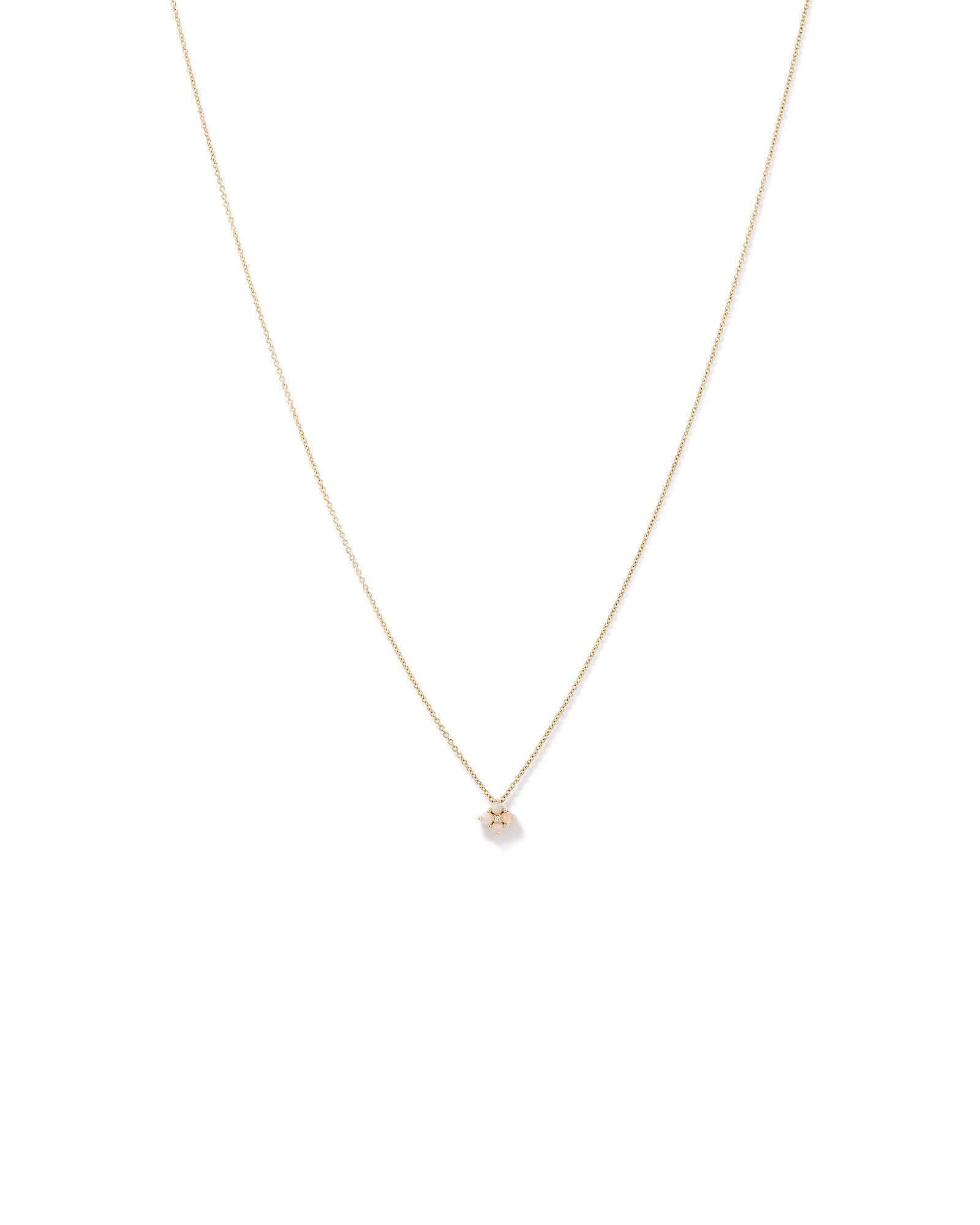 Australian Opal & Diamond Accent Necklace in 10kt Yellow Gold