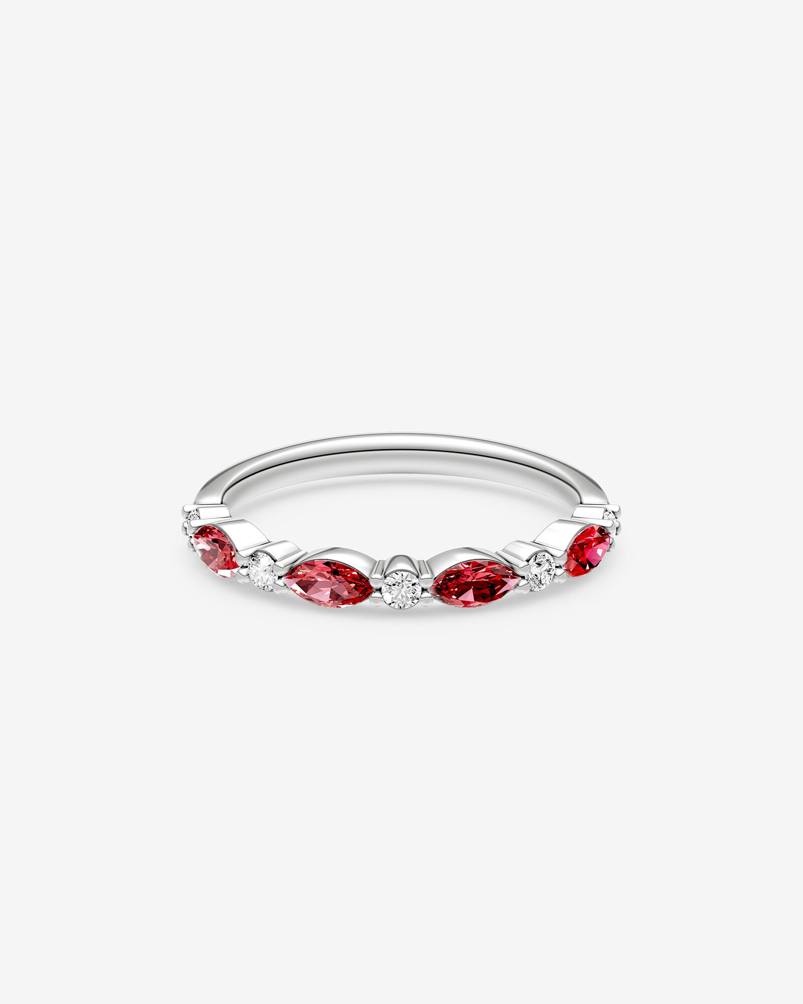 0.16 Carat TW Ruby Marquise Ring in 18kt White Gold