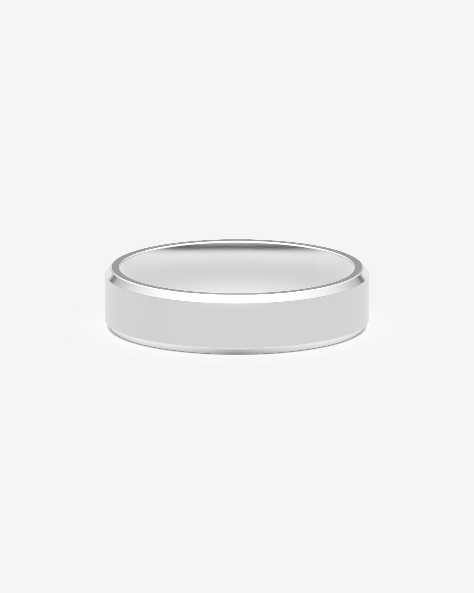 6mm Flat Bevelled Polished Wedding Band in 10kt White Gold