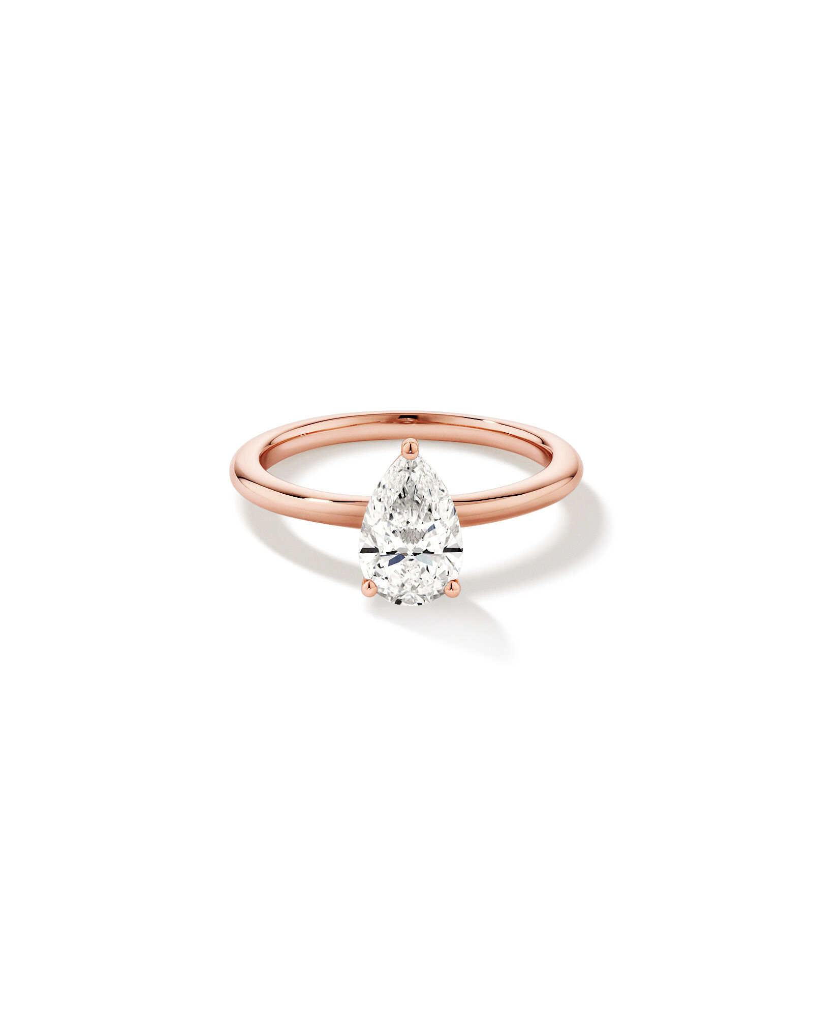 1.25 Carat TW Pear Laboratory-Grown Diamond Solitaire Engagement ring in 14kt Rose Gold