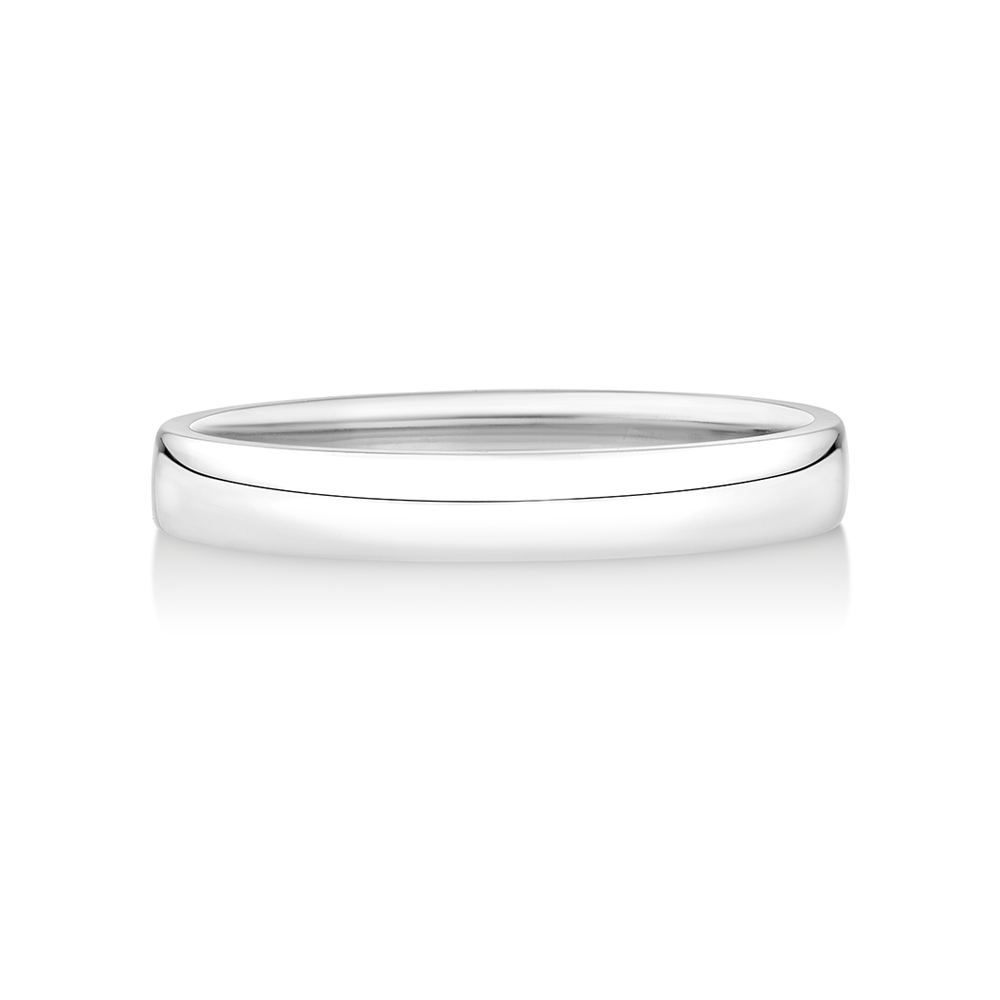 3mm Half Round Wedding Band in 10kt White Gold