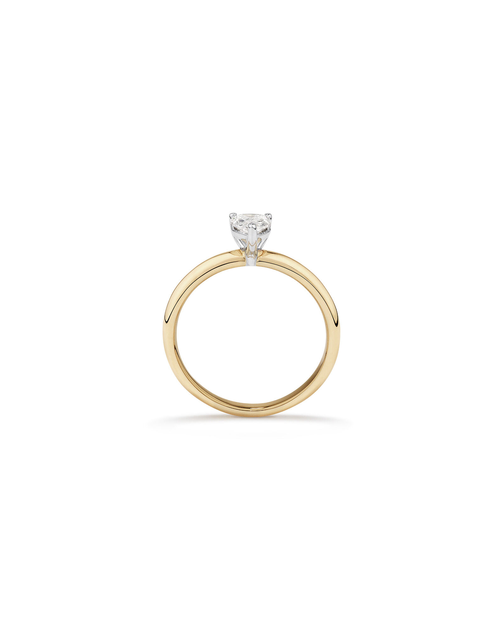 0.70 Carat TW Certified Pear Cut Diamond Solitaire Engagement Ring in 18kt Yellow and White Gold