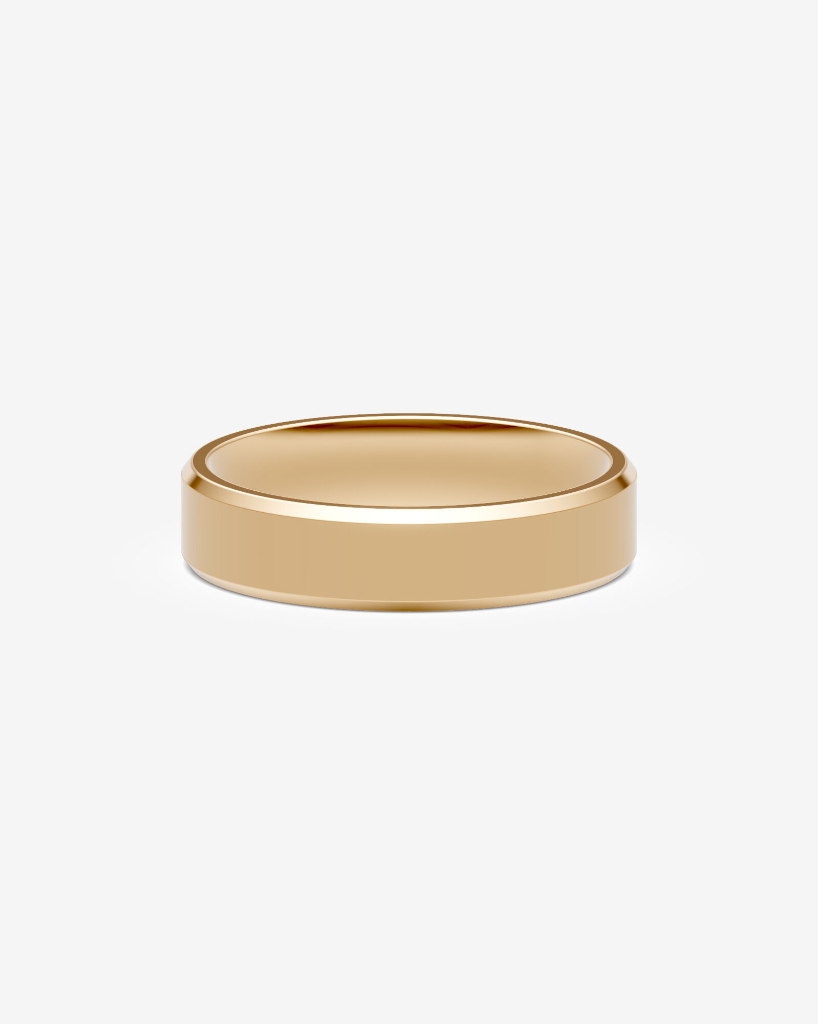 6mm Flat Bevelled Polished Wedding Band in 10kt Yellow Gold