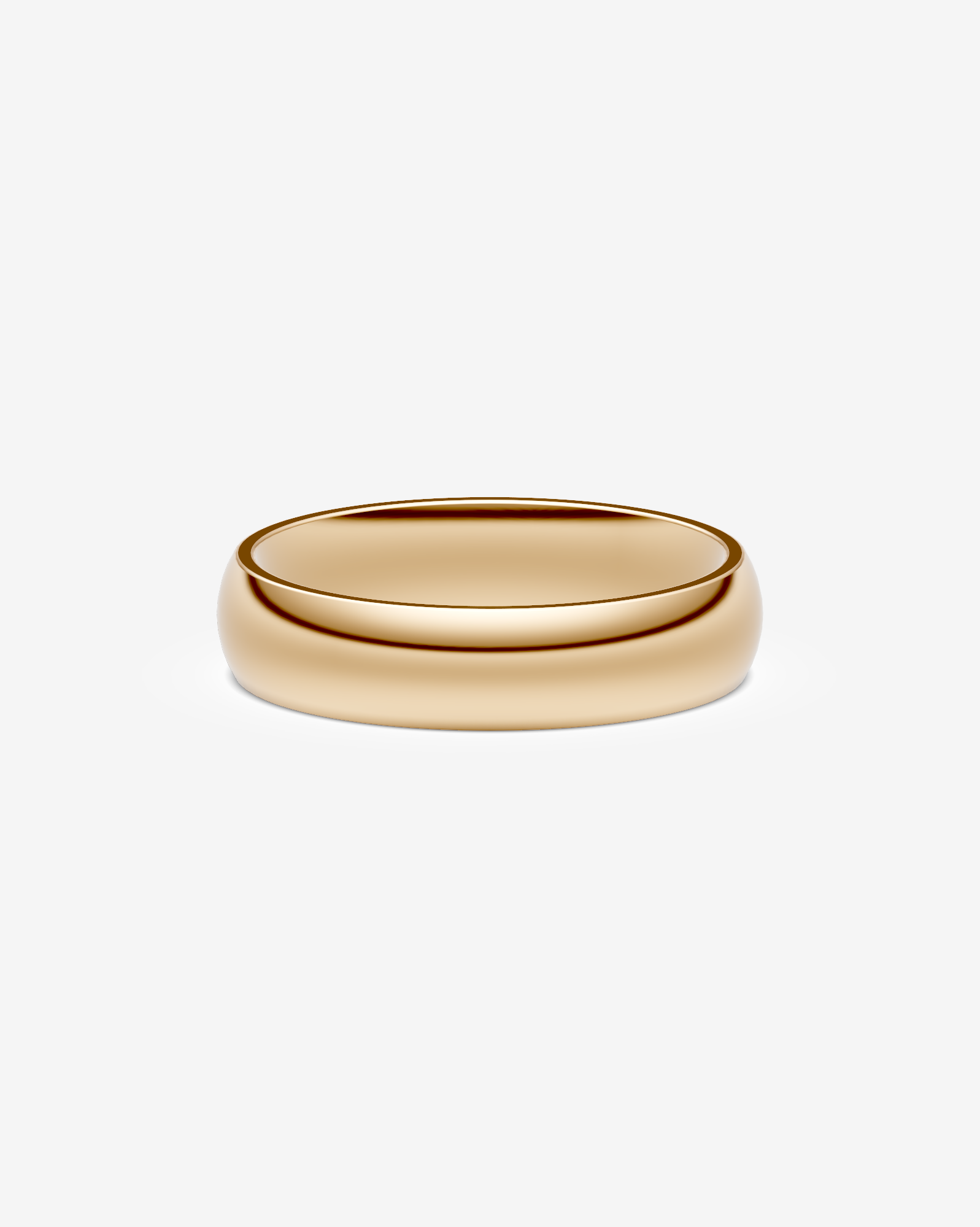 6mm High Dome Polished Wedding Band in 18kt Yellow Gold