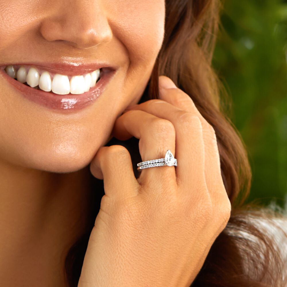 Pear Solitaire Engagement Ring with 1.12ct TW of Diamonds in 14ct White Gold