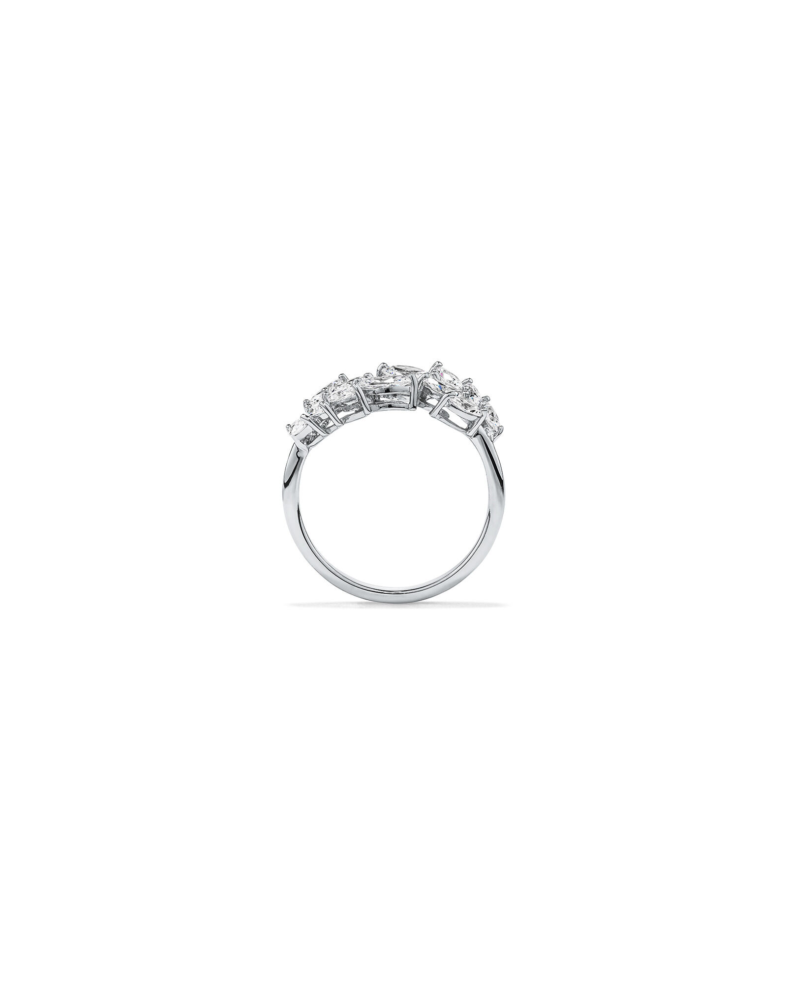 Cubic Zirconia Vine Open Ring in Sterling Silver