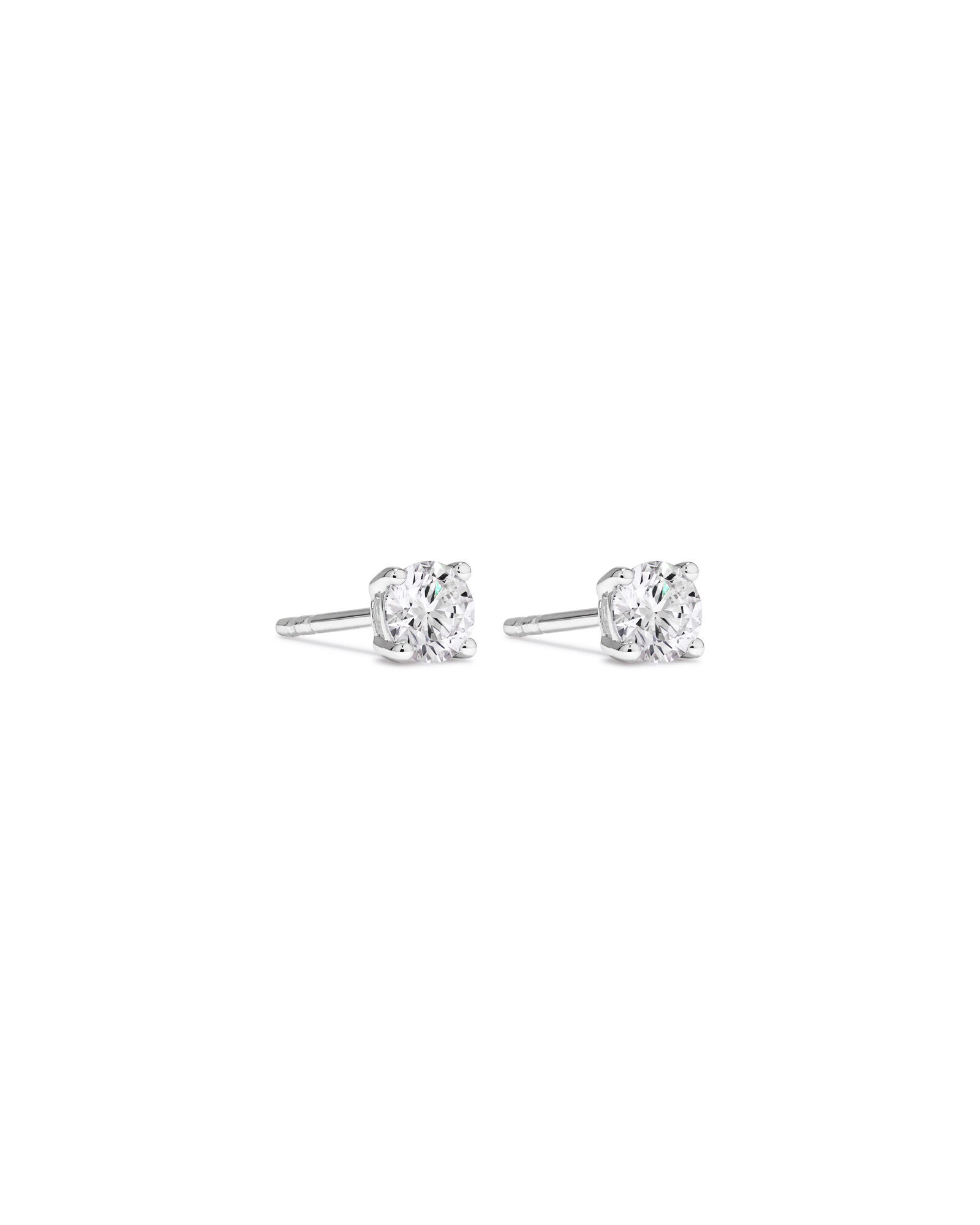 0.60 Carat TW Round Brilliant Laboratory-Grown Diamond Solitaire Stud Earrings in 10kt White Gold