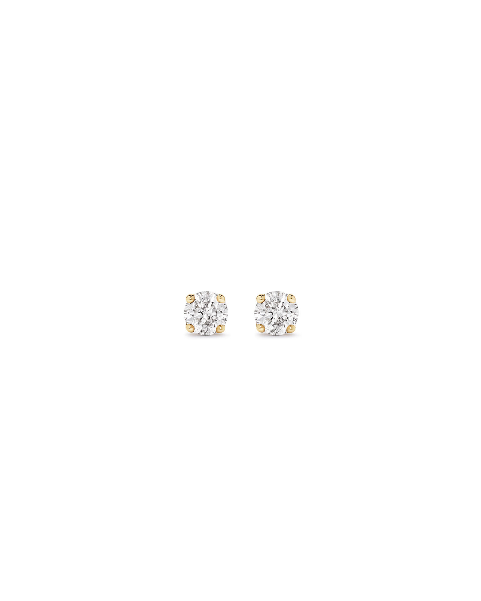 0.15 Carat TW Diamond Round Brilliant Mini Solitaire Stud Earrings in 10kt Yellow Gold