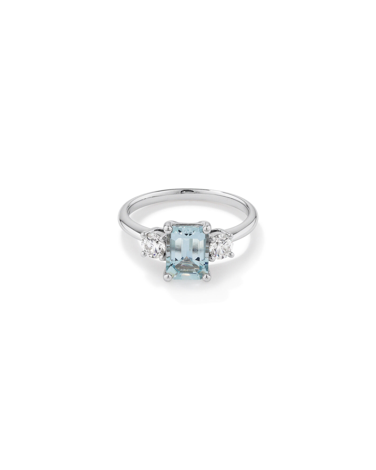 Ring with Aquamarine & 0.40 Carat TW of Diamonds&nbsp;in 10kt White Gold