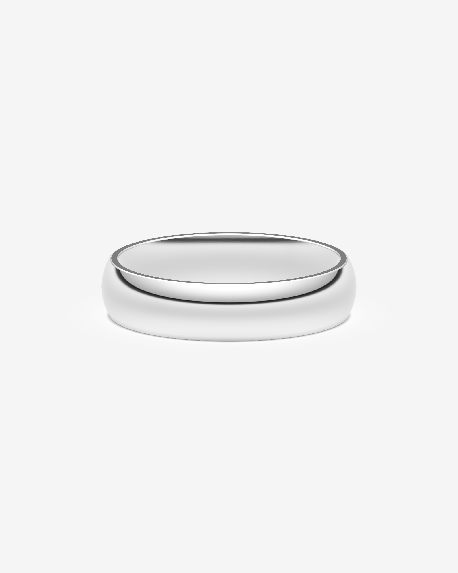 6mm High Dome Polished Wedding Band in 18kt White Gold