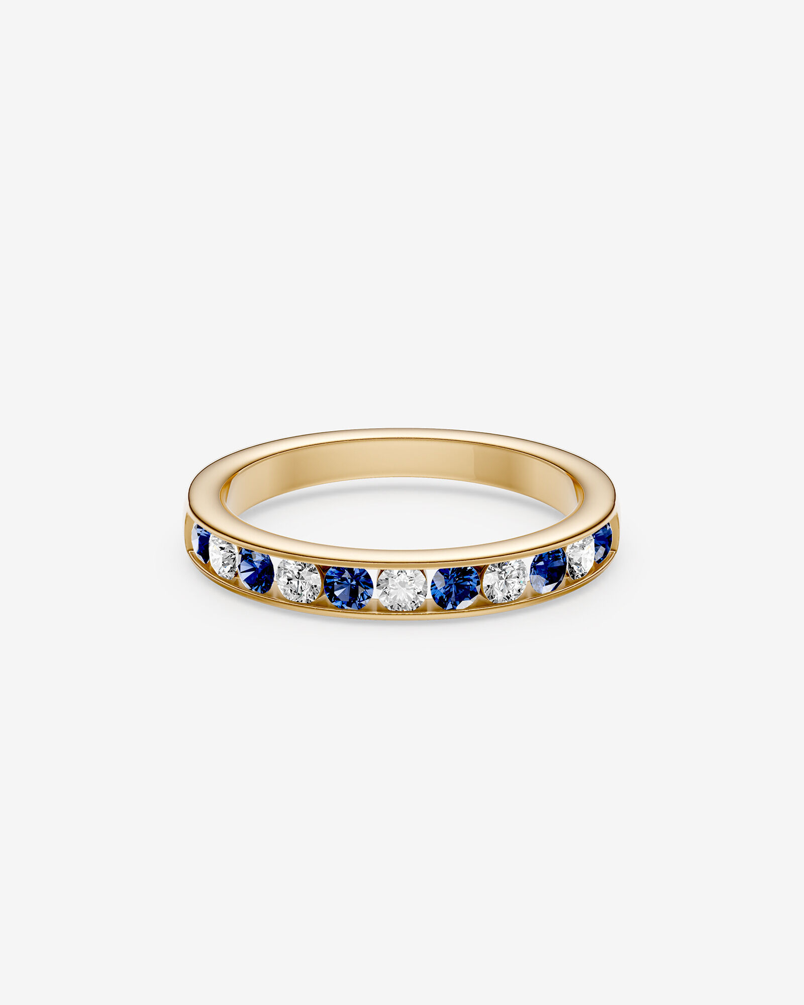 0.30 Carat TW Sapphire Alternate Channel Engagement Ring in 10kt Yellow Gold