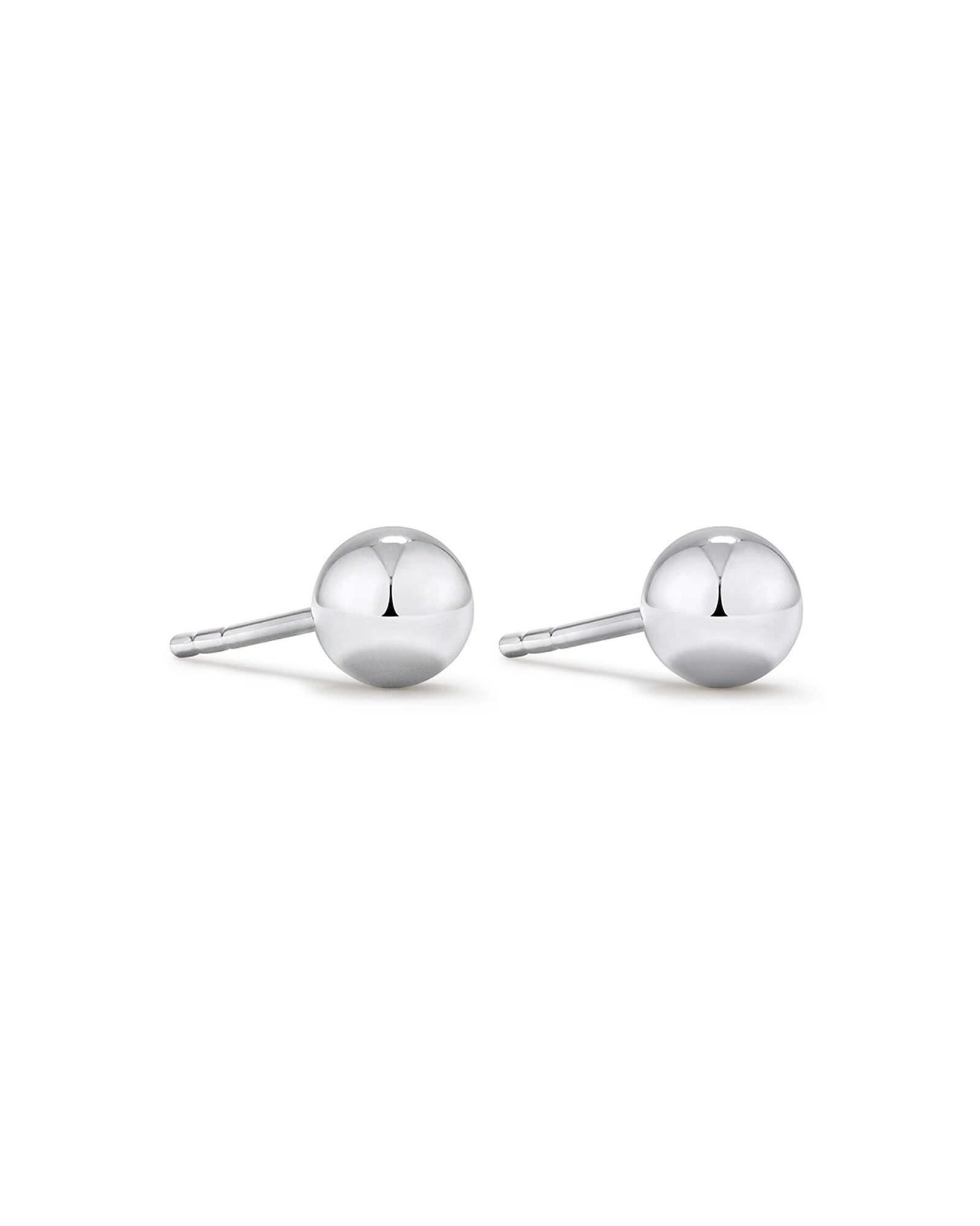 5mm Ball Stud Earrings in 10kt White Gold