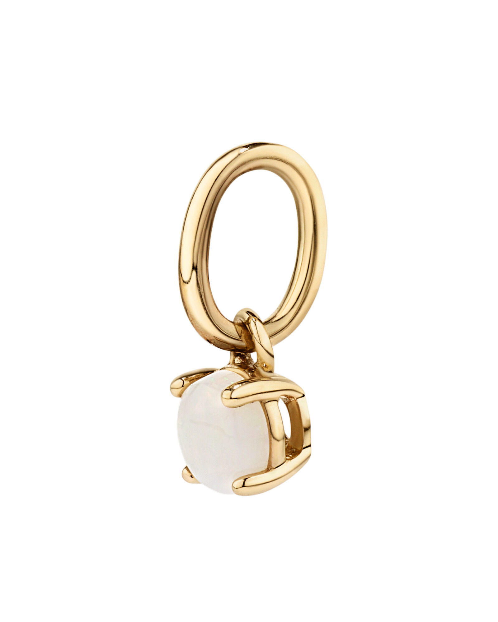 Australian Opal Round Birthstone Pendant in 10kt Yellow Gold