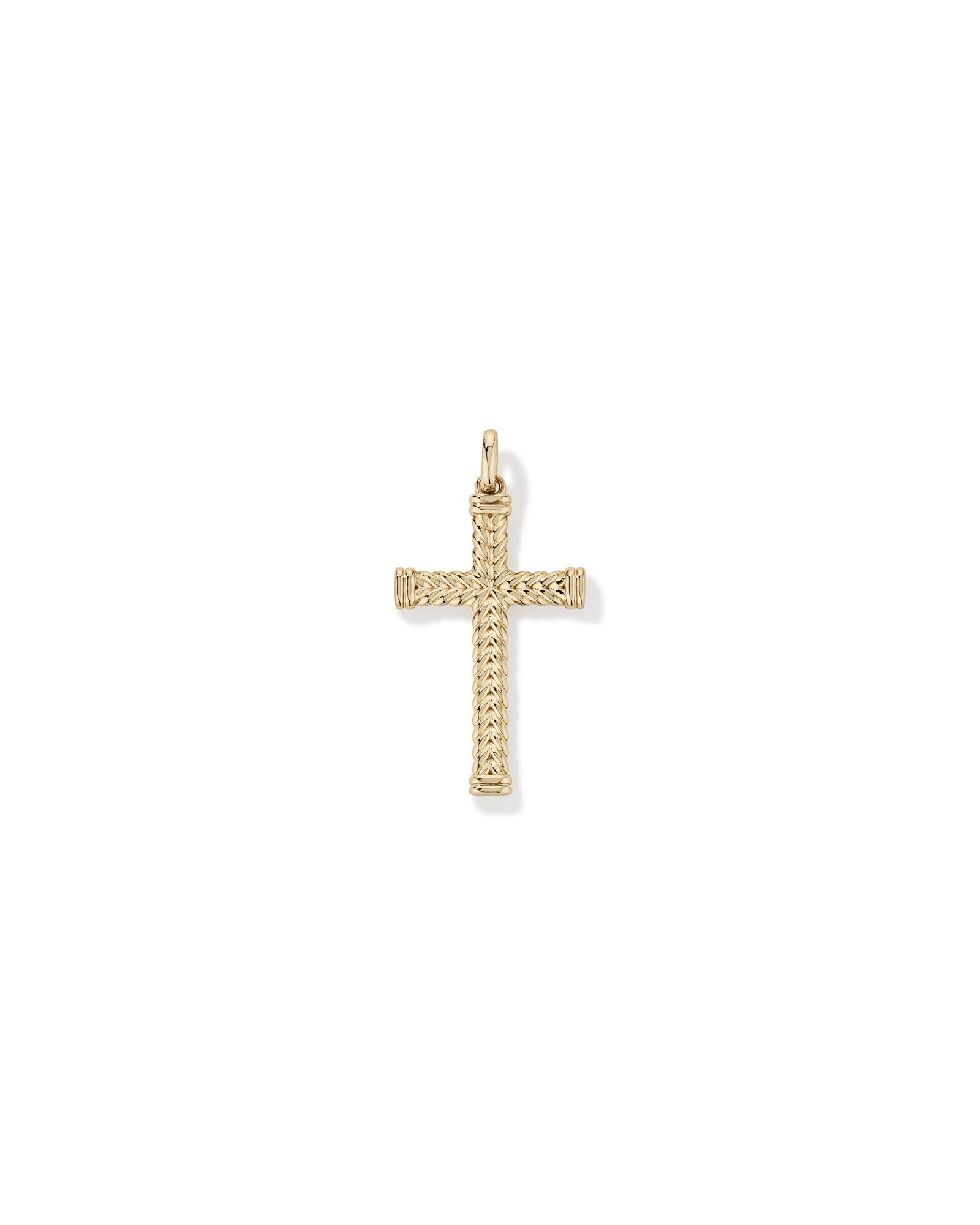 Textured Cross Pendant in 10kt Yellow Gold