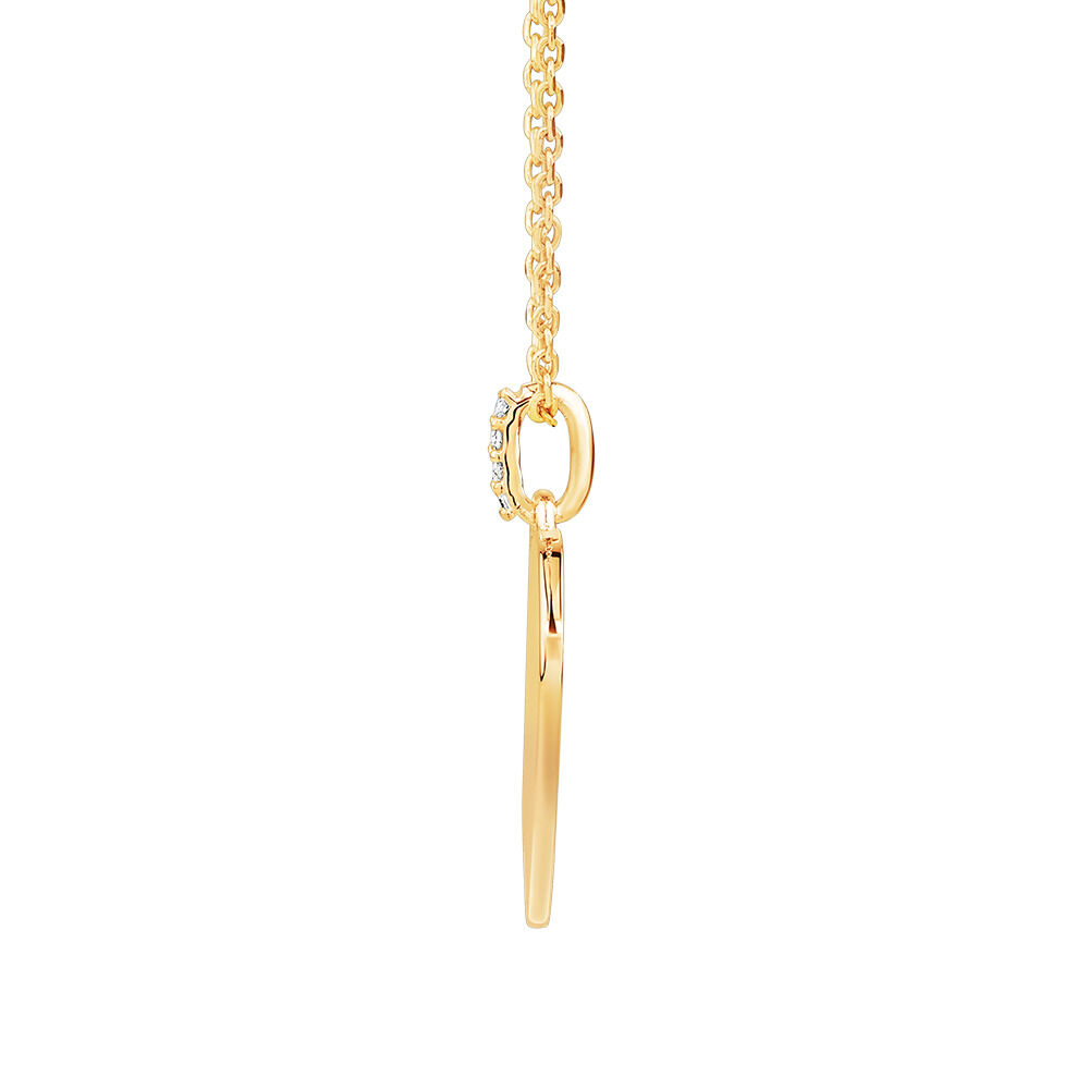 Diamond Accent Heart Pendant in 10kt Yellow Gold