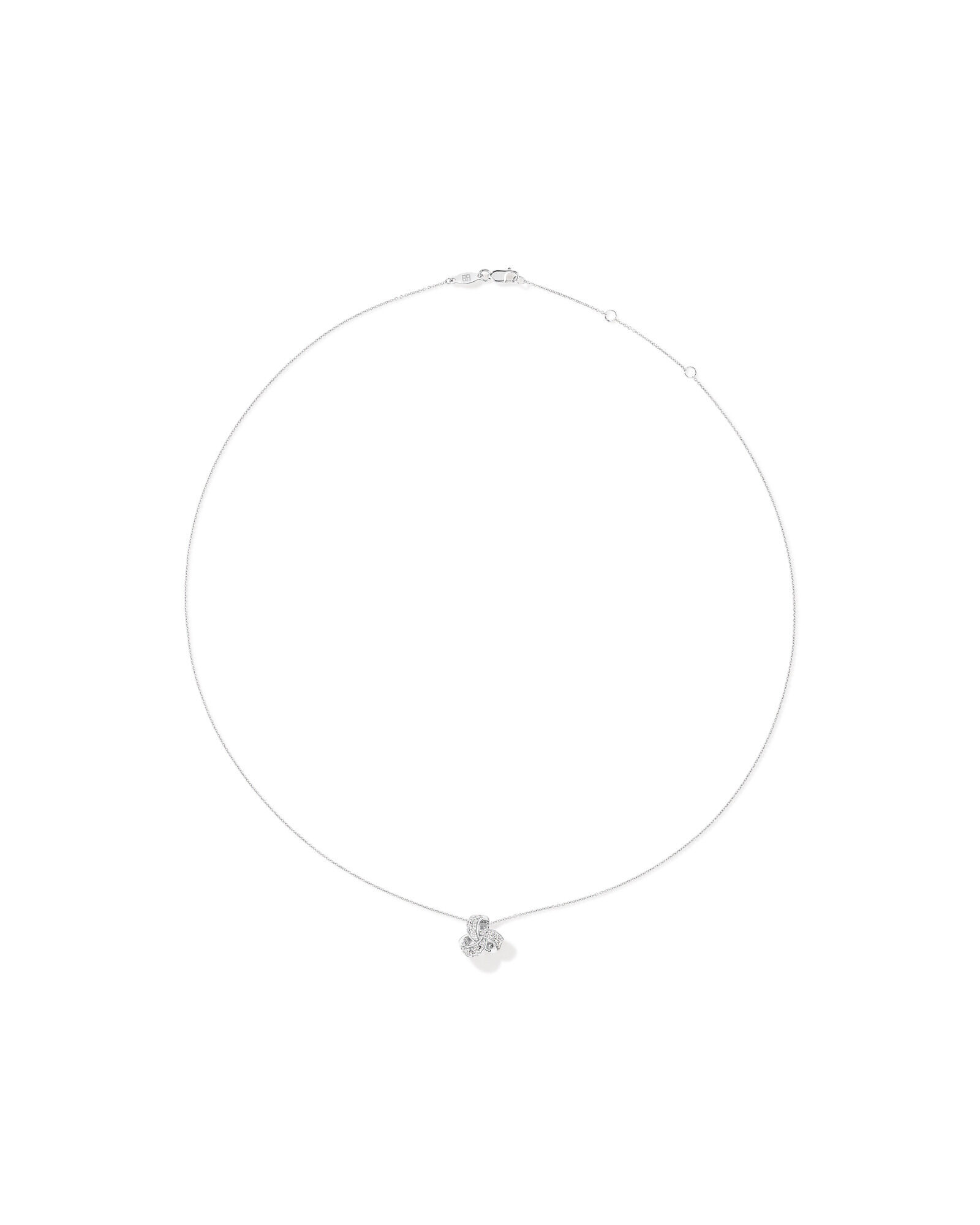 Cubic Zirconia Knot Pendant Necklace in Sterling Silver