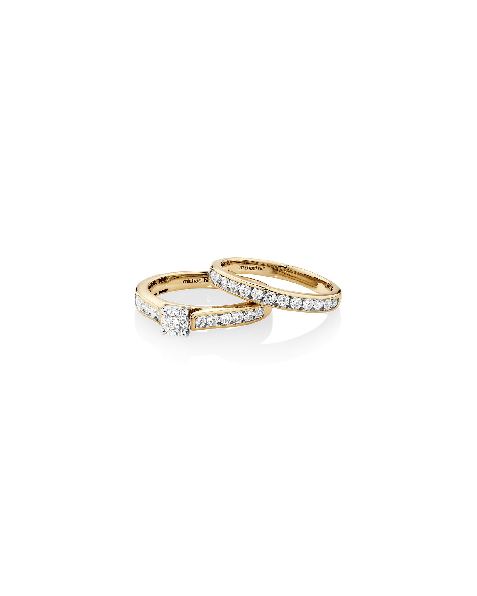 Bridal Set with 1.00 Carat TW of Diamonds in 14kt Yellow & White Gold