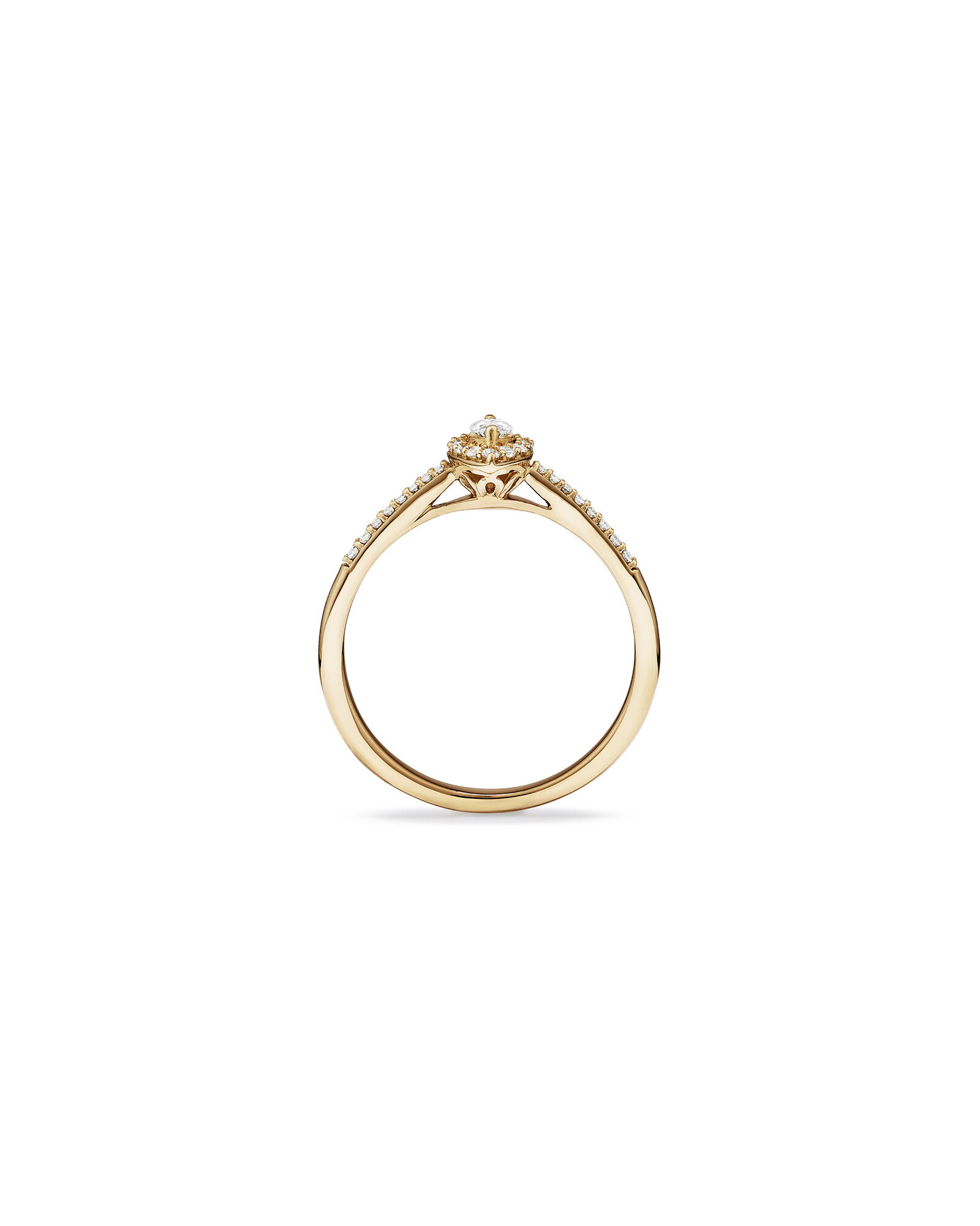 Marquise Cut Halo Engagement Ring with 0.20TW of Diamonds in 10k Yellow Gold